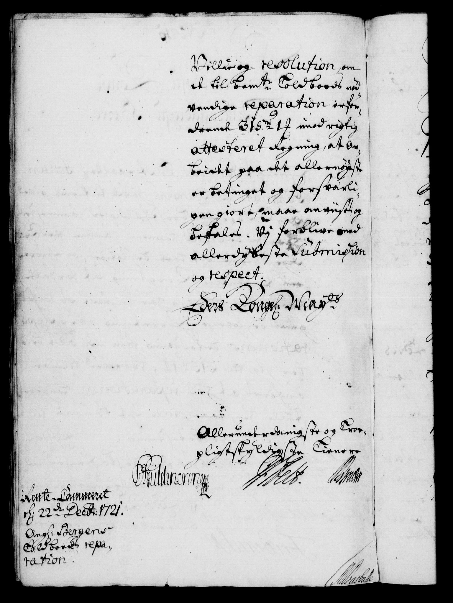 Rentekammeret, Kammerkanselliet, RA/EA-3111/G/Gf/Gfa/L0004: Norsk relasjons- og resolusjonsprotokoll (merket RK 52.4), 1721, p. 1456