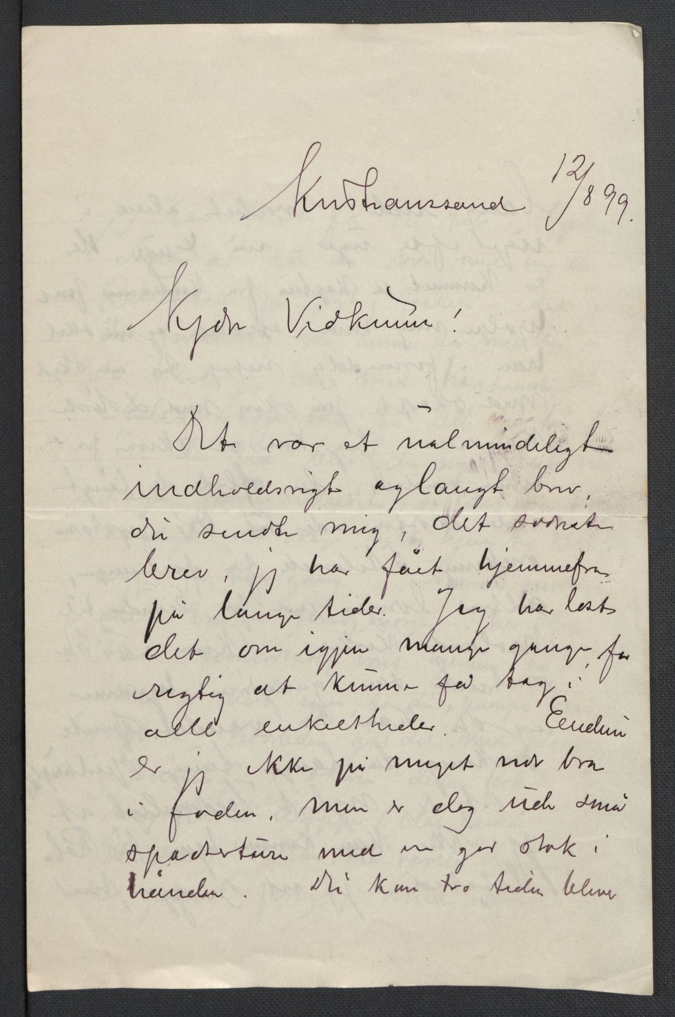 Quisling, Vidkun, AV/RA-PA-0750/K/L0001: Brev til og fra Vidkun Quisling samt til og fra andre medlemmer av familien Quisling, samt Vidkun Quislings karakterbøker, 1894-1929, p. 16