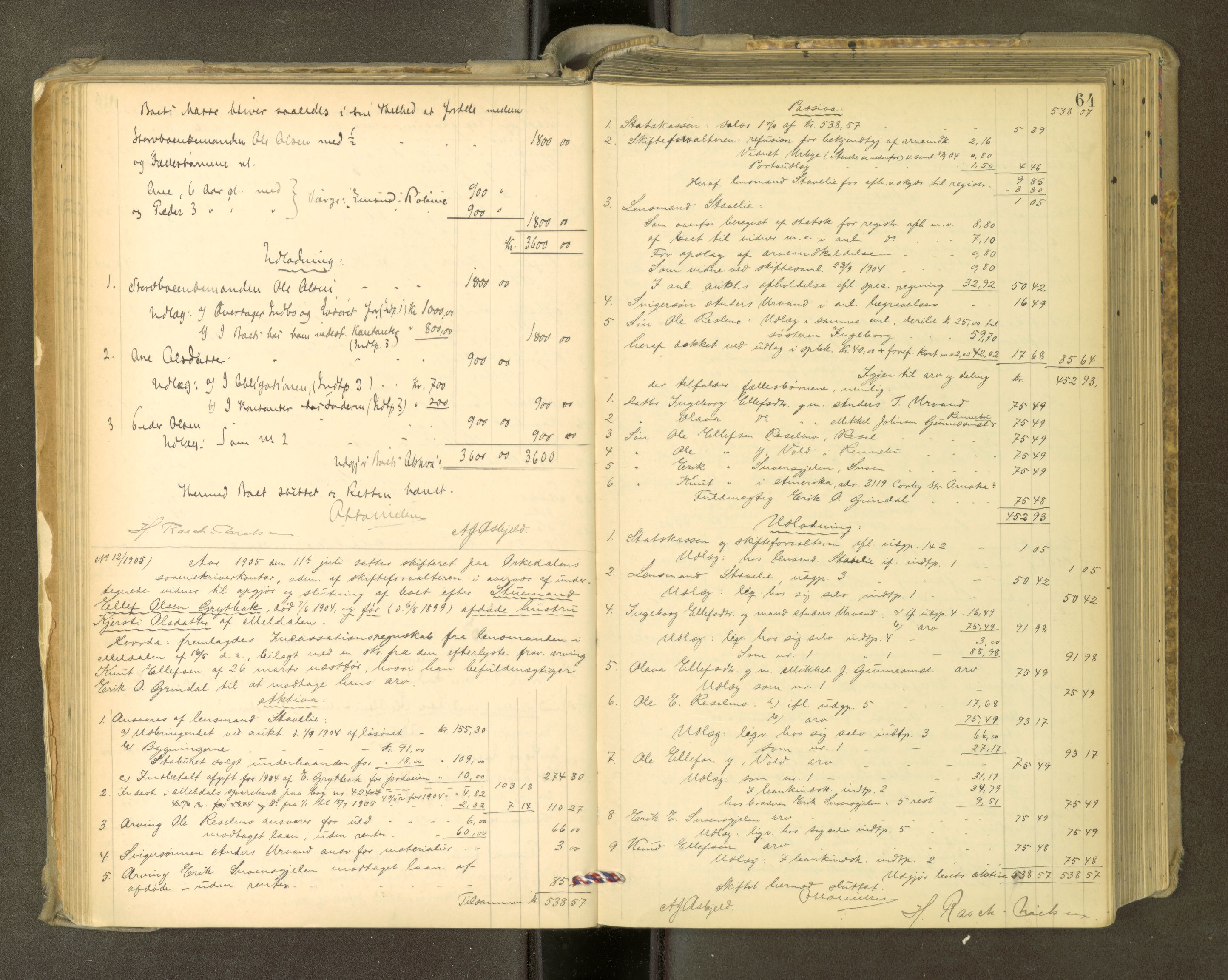 Orkdal sorenskriveri, AV/SAT-A-4169/1/3/3Aa/L0015: Skifteprotokoller, 1902-1915, p. 63b-64a