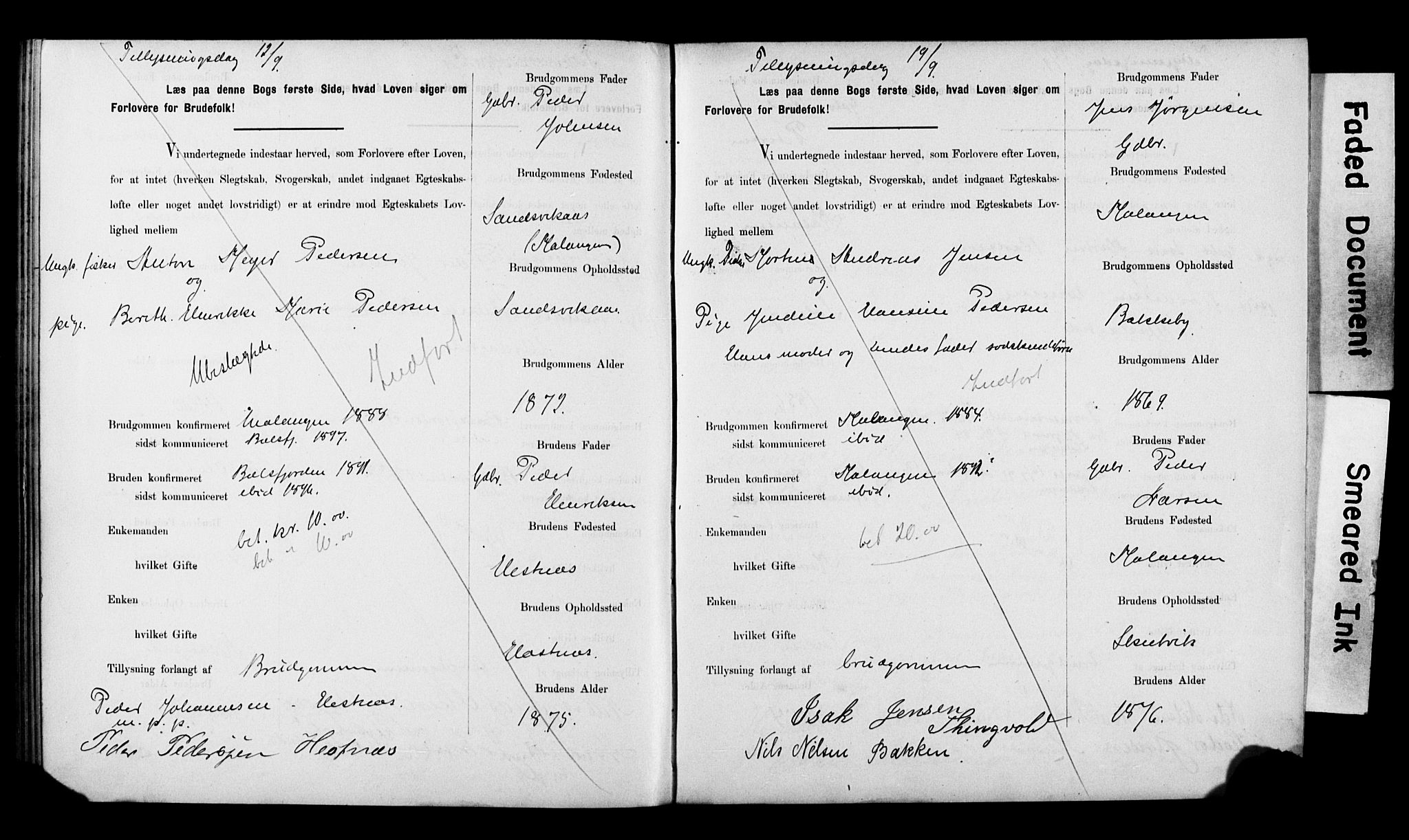 Balsfjord sokneprestembete, AV/SATØ-S-1303/H/Hd/L0030: Banns register no. 30, 1893-1897