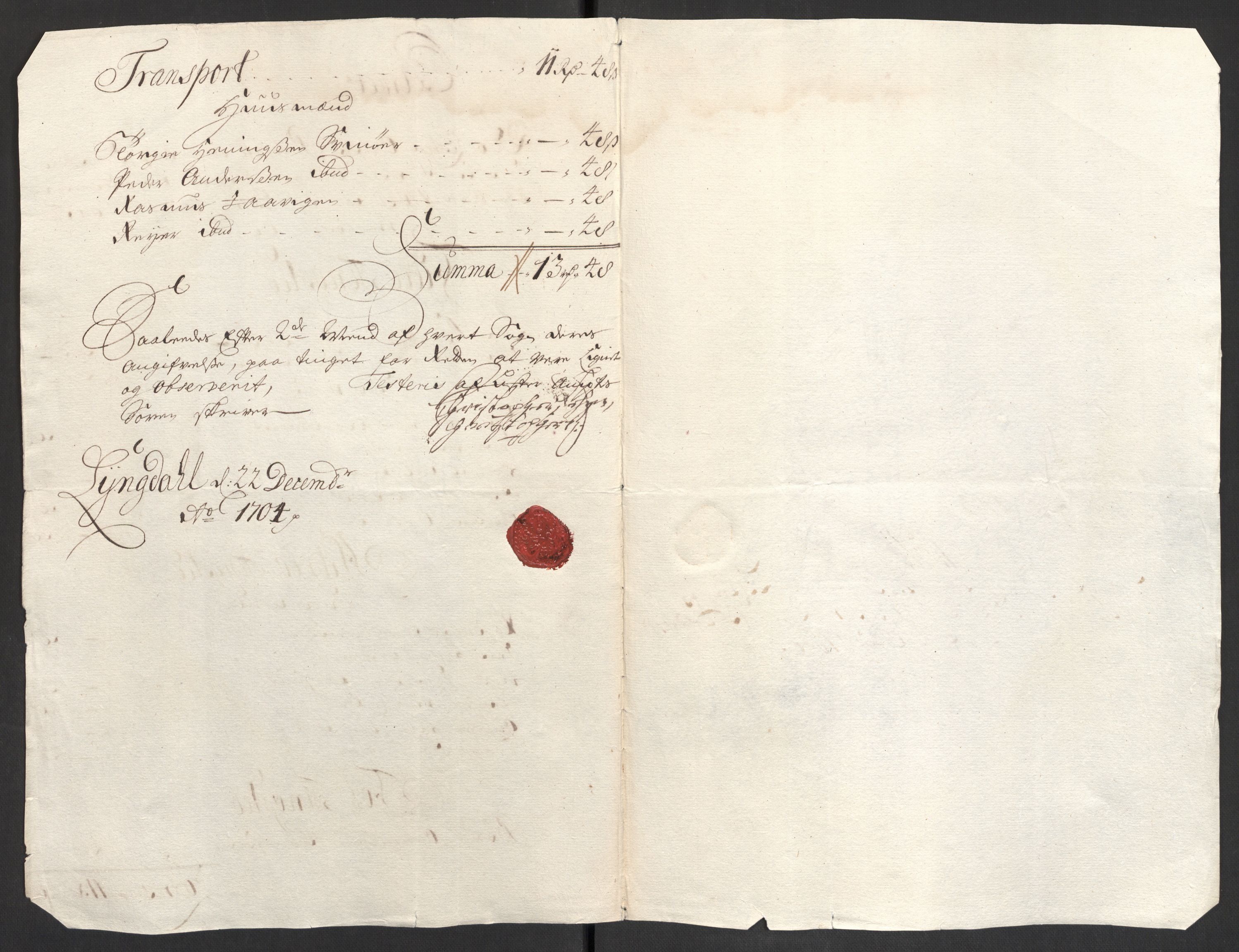 Rentekammeret inntil 1814, Reviderte regnskaper, Fogderegnskap, RA/EA-4092/R43/L2550: Fogderegnskap Lista og Mandal, 1703-1704, p. 270