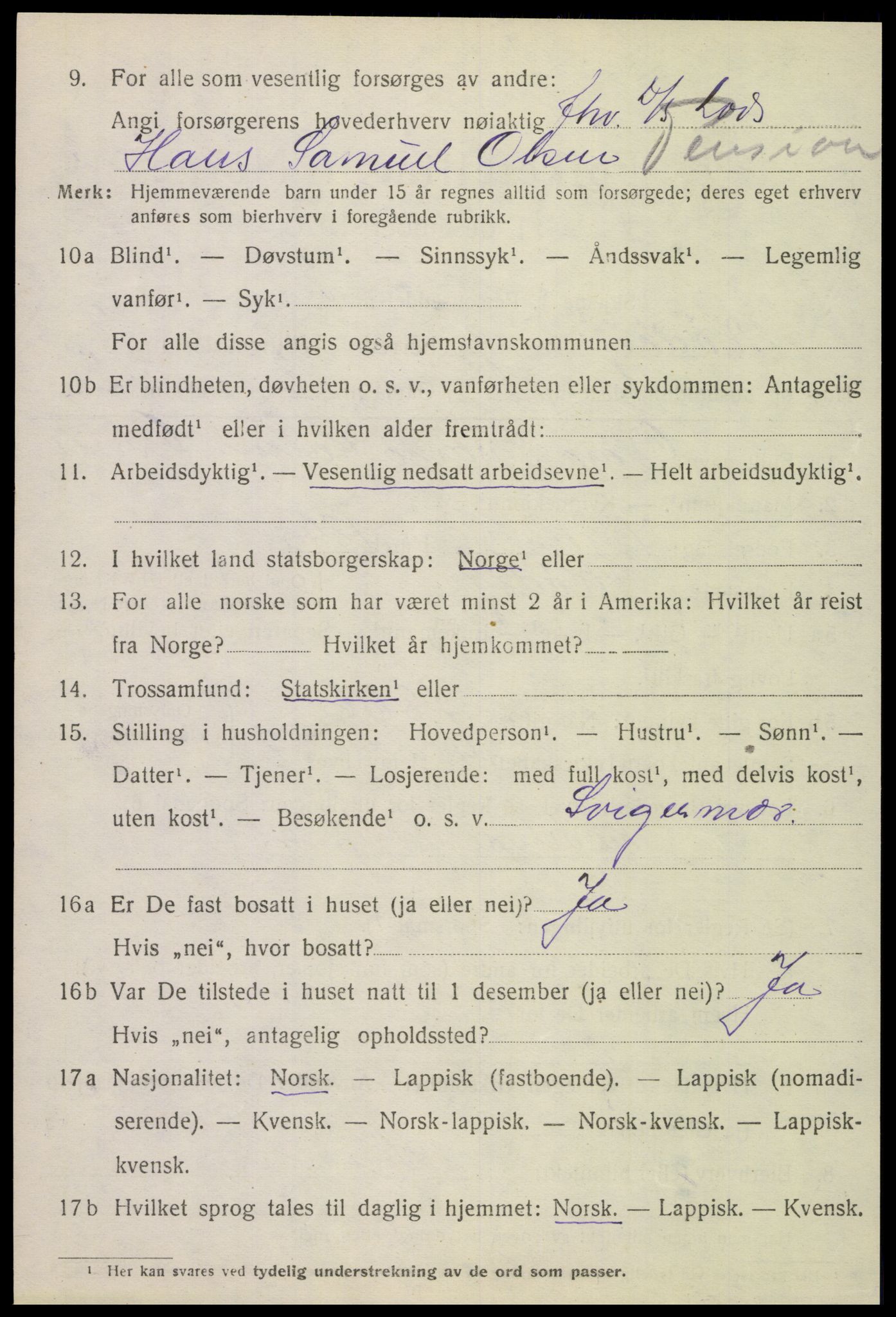 SAT, 1920 census for Rødøy, 1920, p. 1605