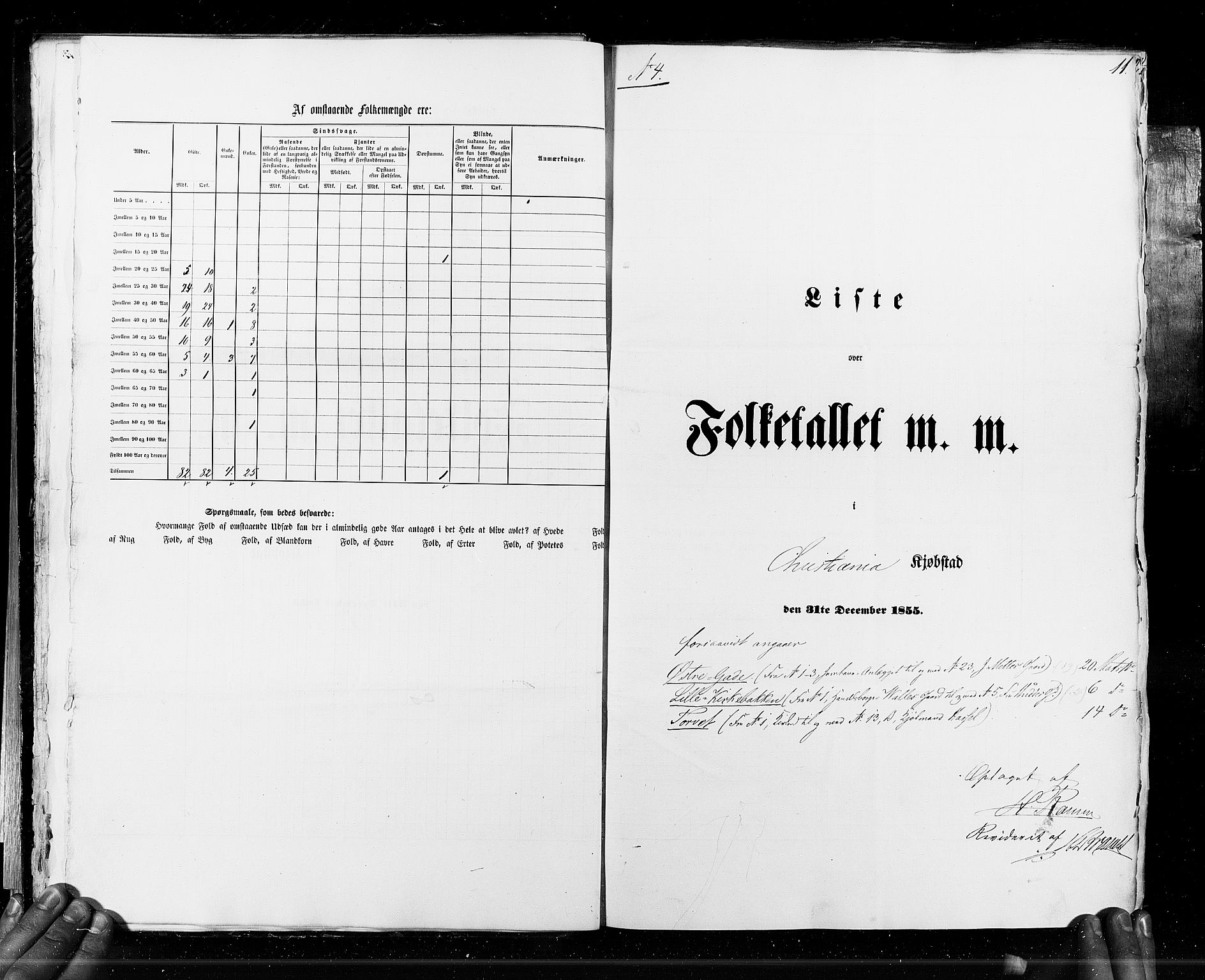 RA, Census 1855, vol. 7: Fredrikshald-Kragerø, 1855, p. 11