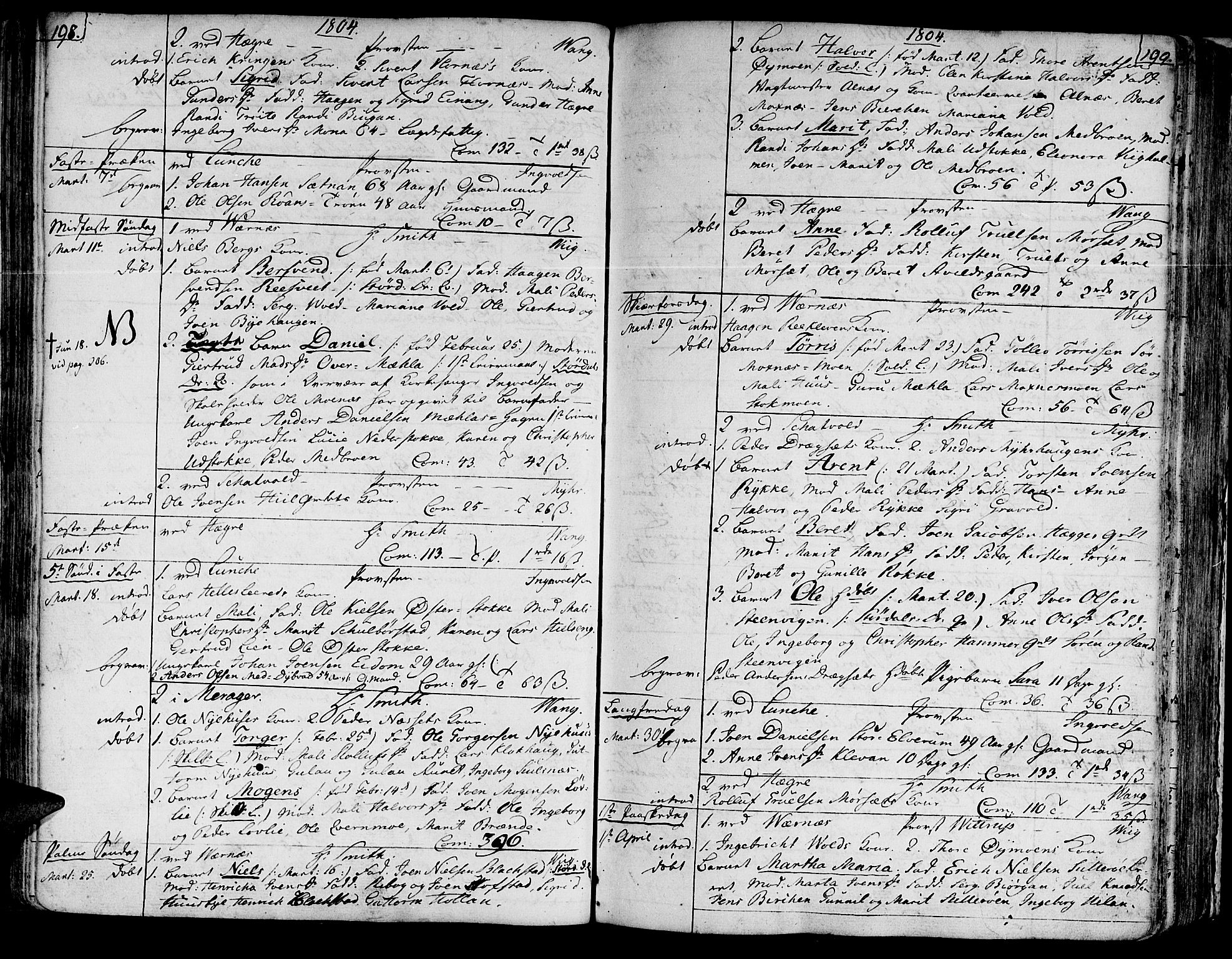 Ministerialprotokoller, klokkerbøker og fødselsregistre - Nord-Trøndelag, SAT/A-1458/709/L0060: Parish register (official) no. 709A07, 1797-1815, p. 198-199