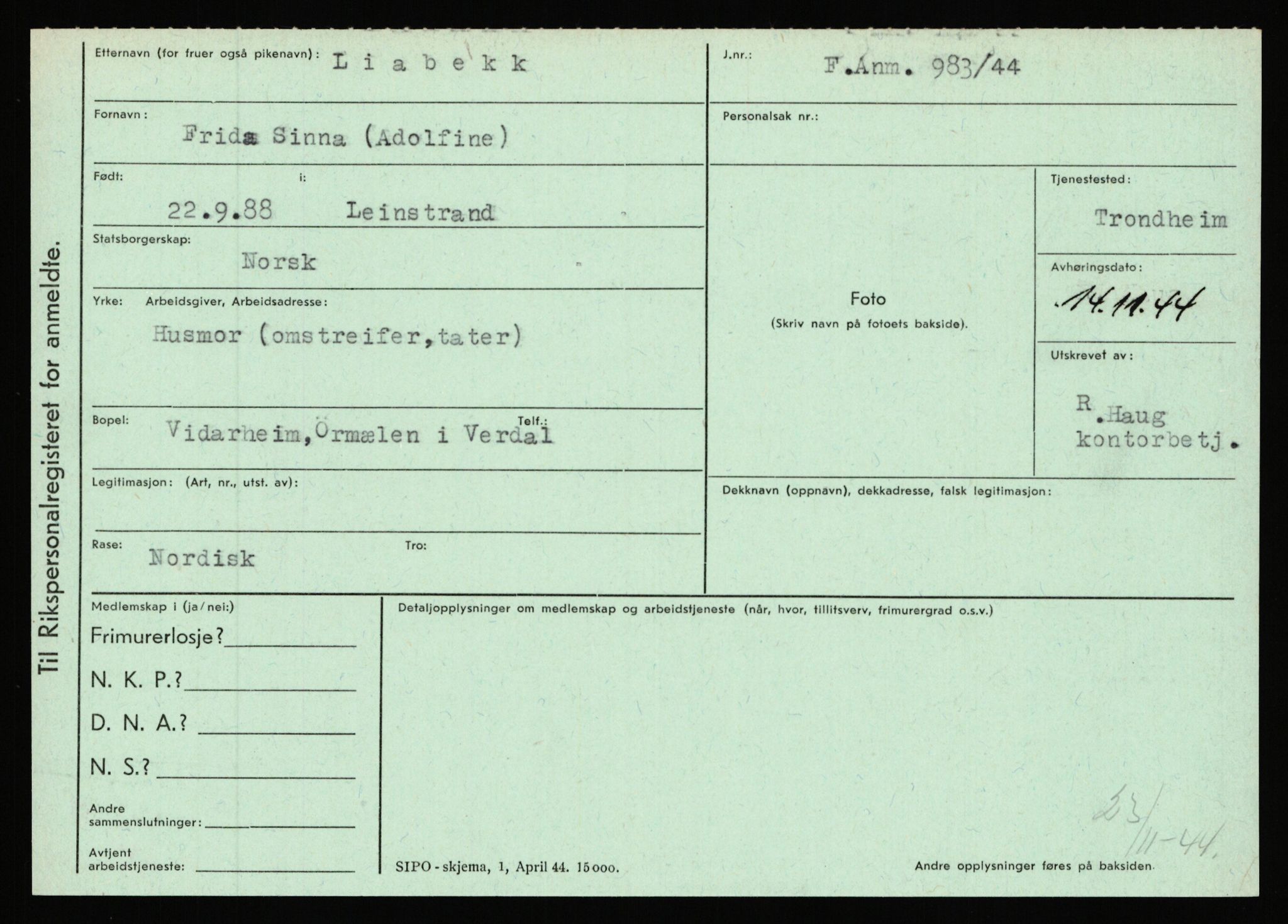 Statspolitiet - Hovedkontoret / Osloavdelingen, AV/RA-S-1329/C/Ca/L0009: Knutsen - Limstrand, 1943-1945, p. 4725