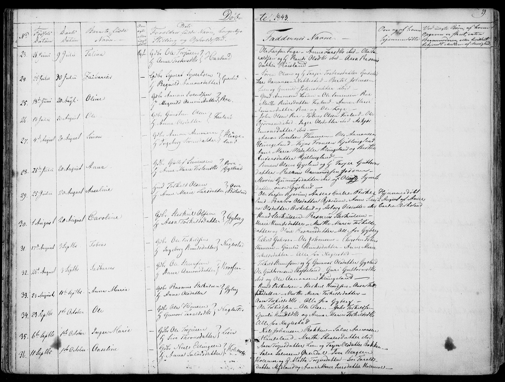 Hægebostad sokneprestkontor, AV/SAK-1111-0024/F/Fa/Faa/L0004: Parish register (official) no. A 4, 1834-1864, p. 29