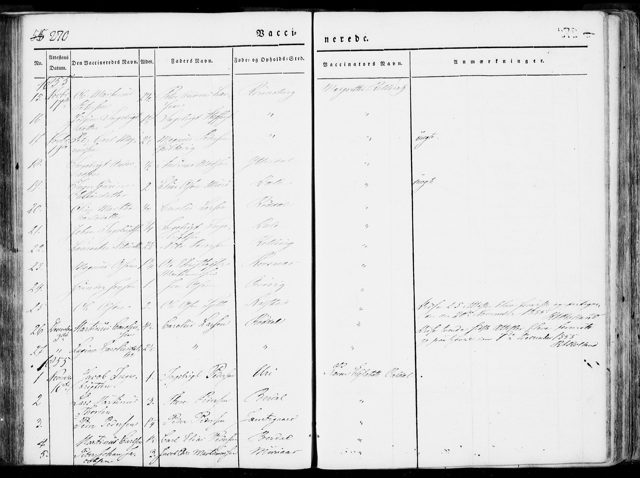 Ministerialprotokoller, klokkerbøker og fødselsregistre - Møre og Romsdal, AV/SAT-A-1454/519/L0248: Parish register (official) no. 519A07, 1829-1860, p. 270