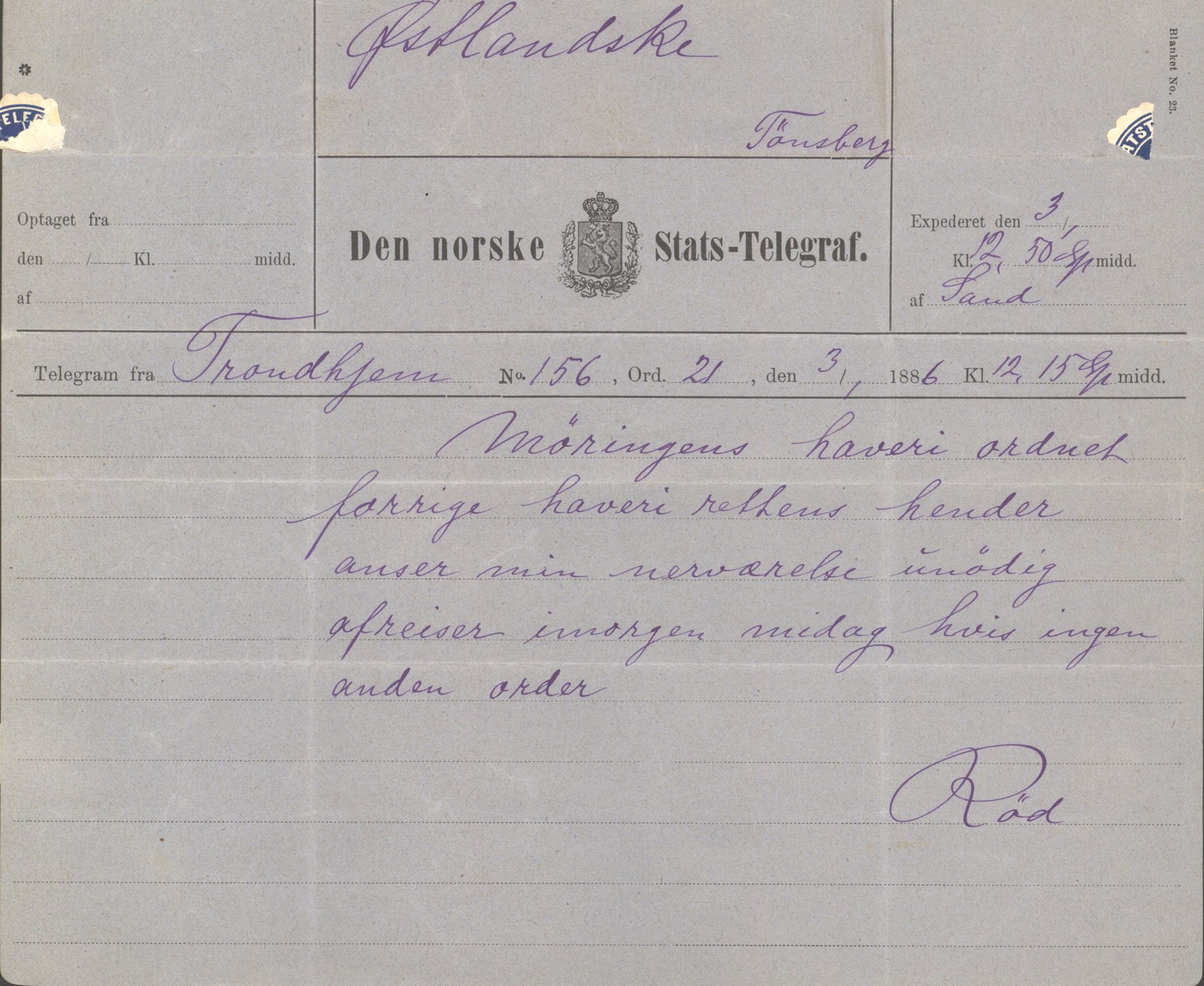 Pa 63 - Østlandske skibsassuranceforening, VEMU/A-1079/G/Ga/L0018/0009: Havaridokumenter / Tellus, Activ, Ellida, Laurel, Møringen, Mjølner, 1885, p. 37