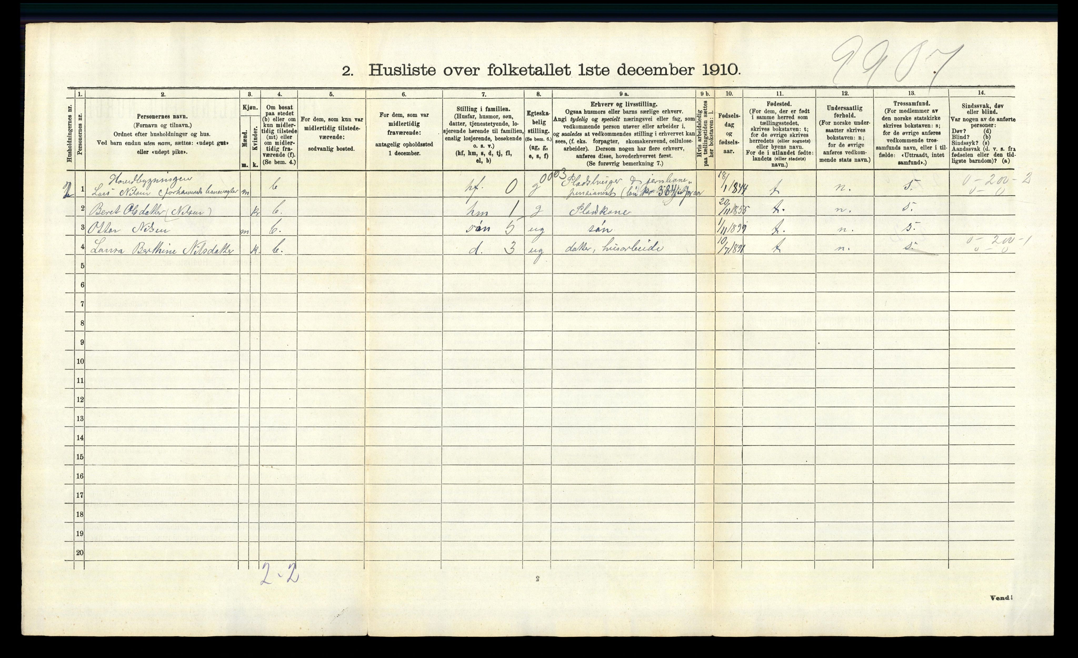 RA, 1910 census for Lille Elvedalen, 1910, p. 492