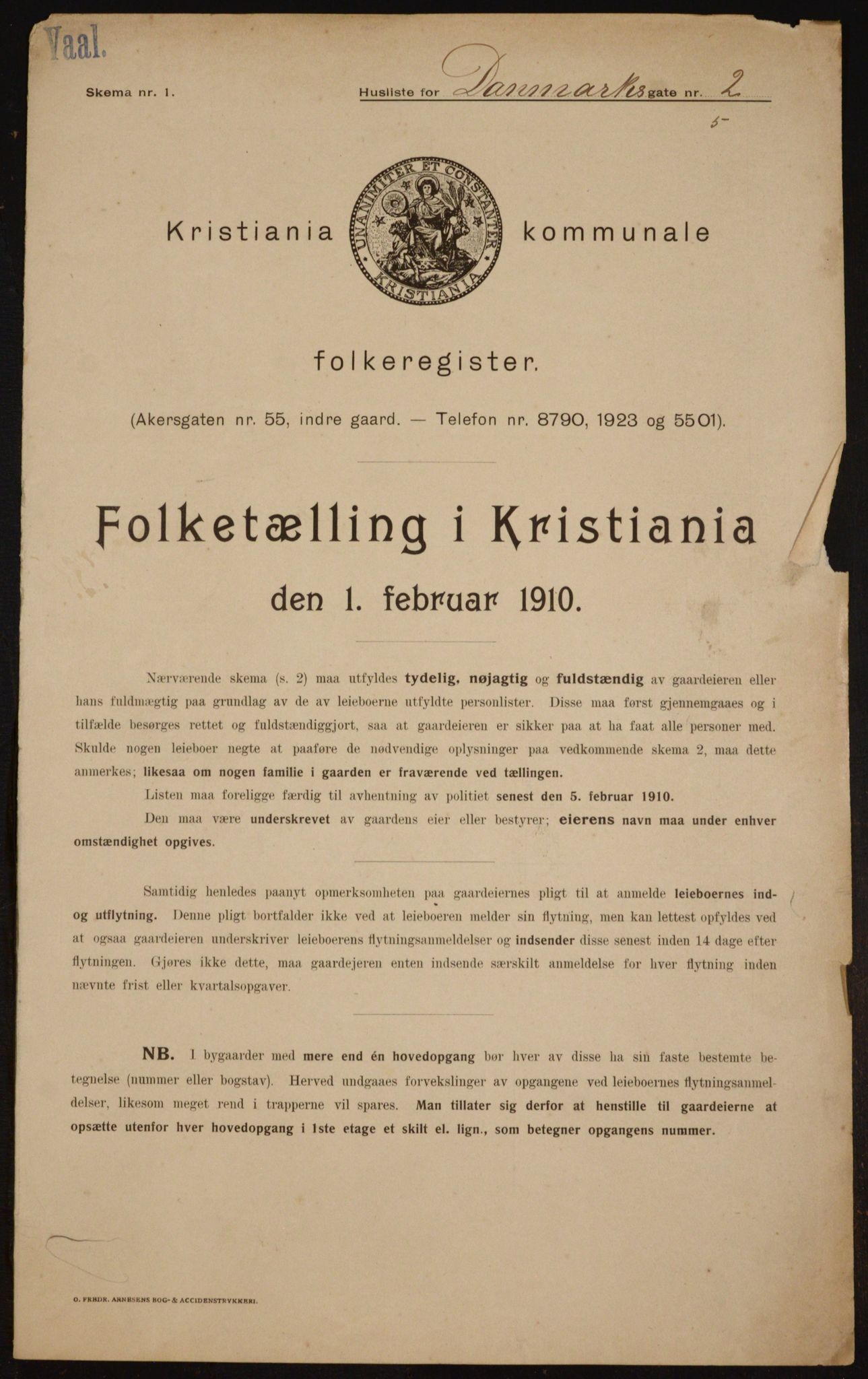 OBA, Municipal Census 1910 for Kristiania, 1910, p. 13958