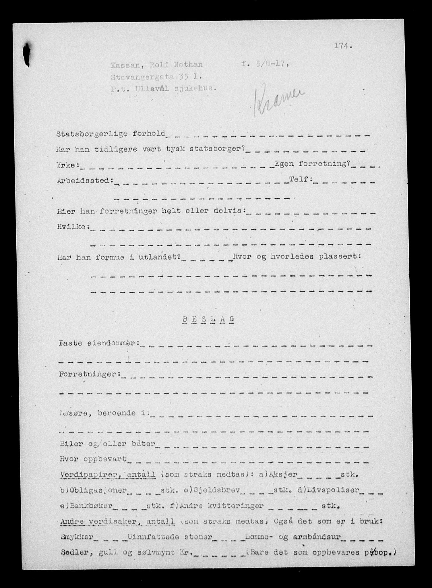 Justisdepartementet, Tilbakeføringskontoret for inndratte formuer, AV/RA-S-1564/H/Hc/Hcc/L0950: --, 1945-1947, p. 89