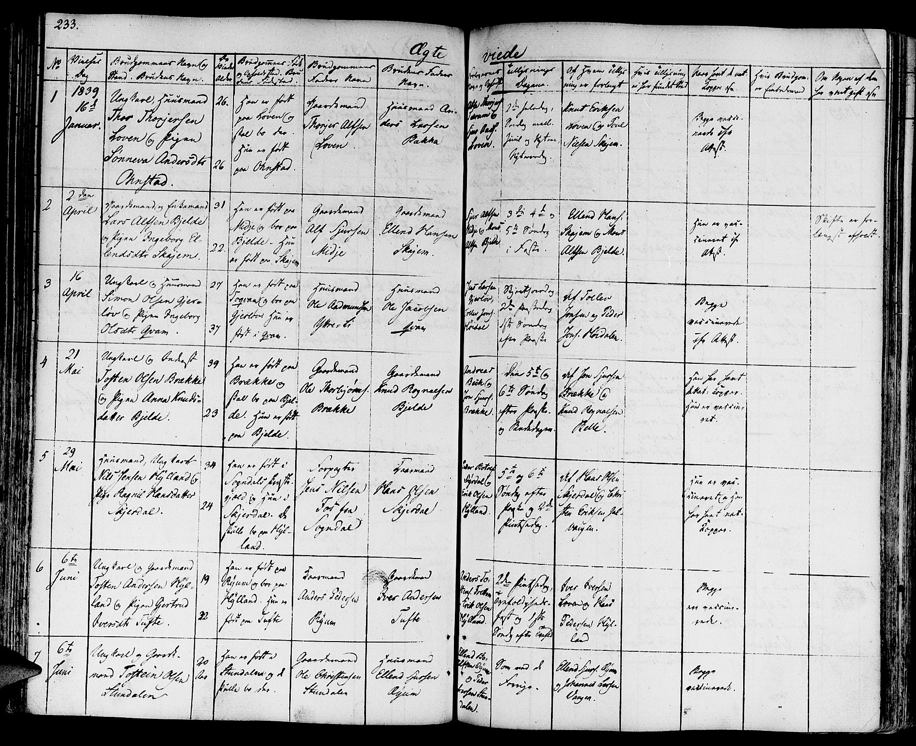 Aurland sokneprestembete, AV/SAB-A-99937/H/Ha/Haa/L0006: Parish register (official) no. A 6, 1821-1859, p. 233