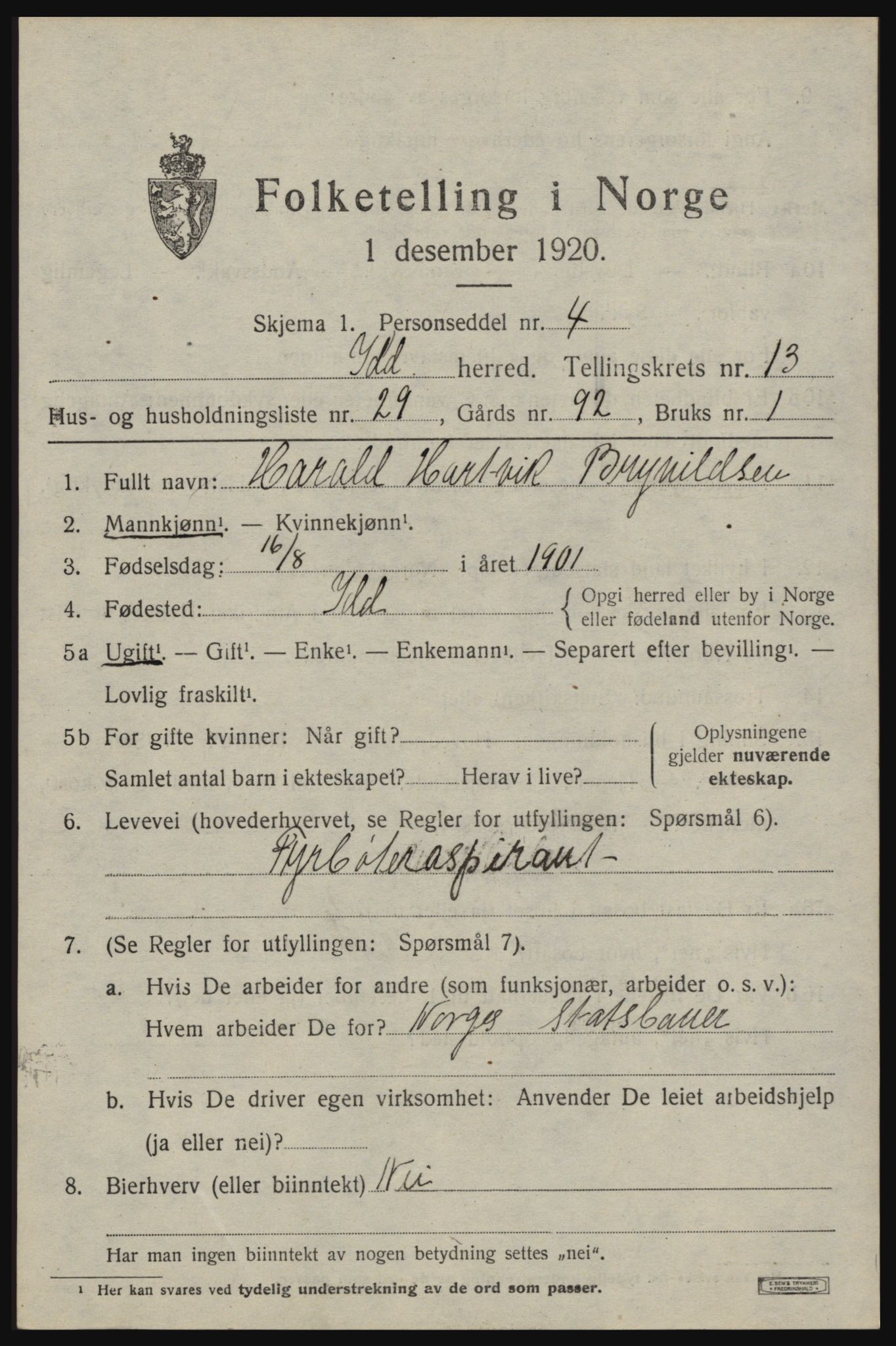 SAO, 1920 census for Idd, 1920, p. 12919