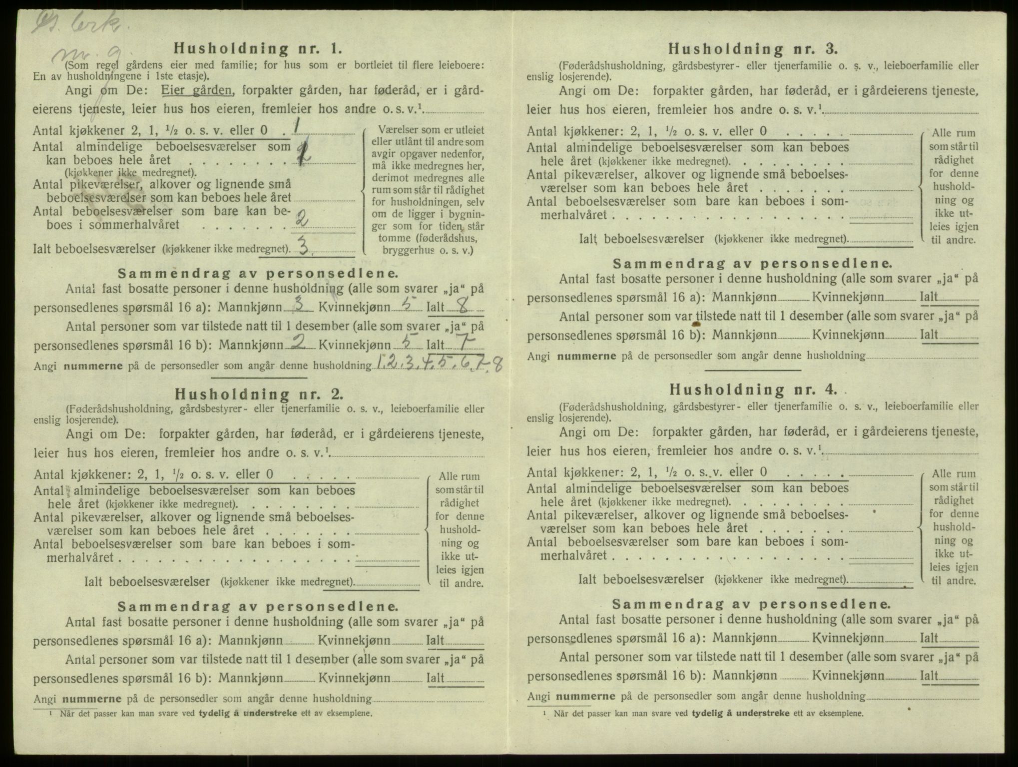 SAB, 1920 census for Selje, 1920, p. 197