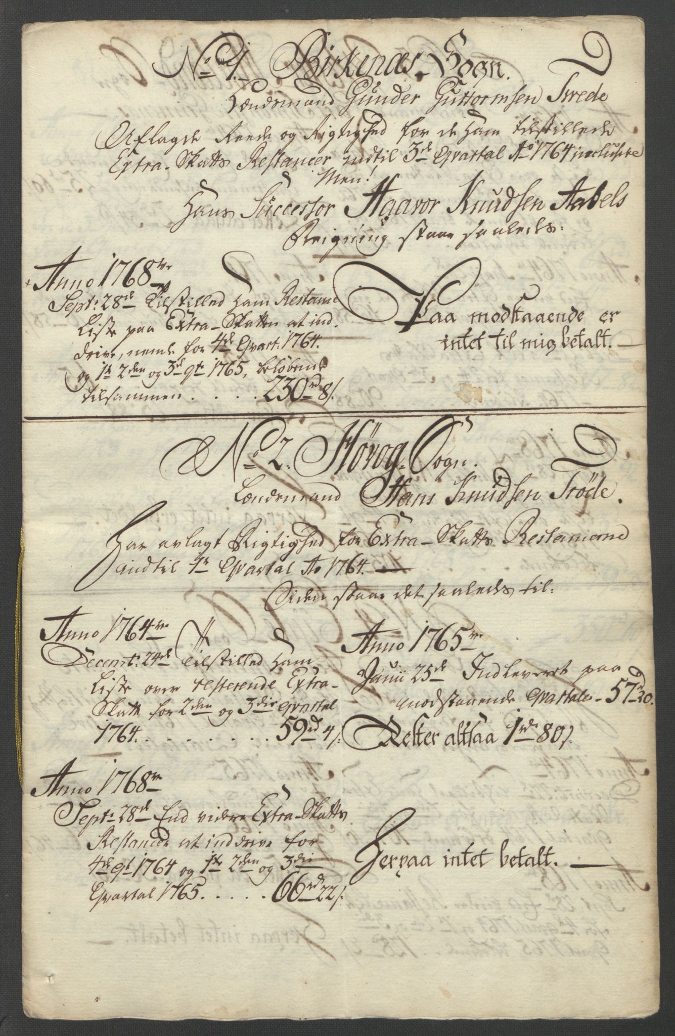 Rentekammeret inntil 1814, Reviderte regnskaper, Fogderegnskap, RA/EA-4092/R39/L2424: Ekstraskatten Nedenes, 1762-1767, p. 157