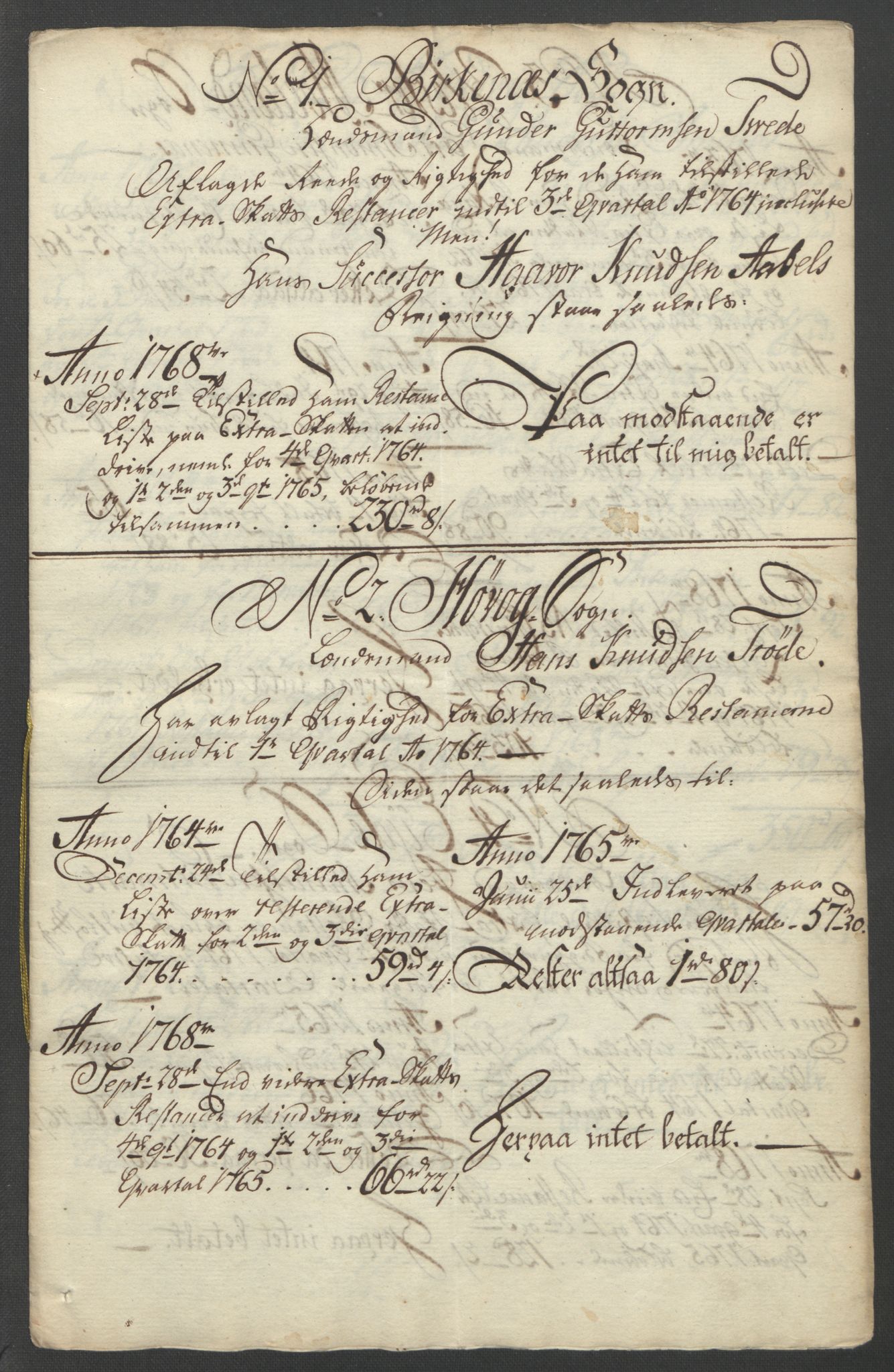 Rentekammeret inntil 1814, Reviderte regnskaper, Fogderegnskap, AV/RA-EA-4092/R39/L2424: Ekstraskatten Nedenes, 1762-1767, p. 157