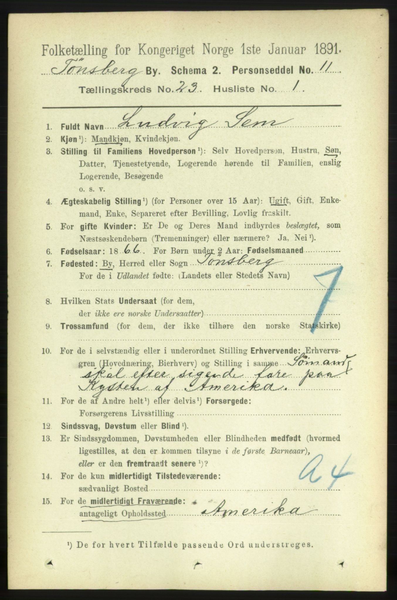 RA, 1891 census for 0705 Tønsberg, 1891, p. 6021