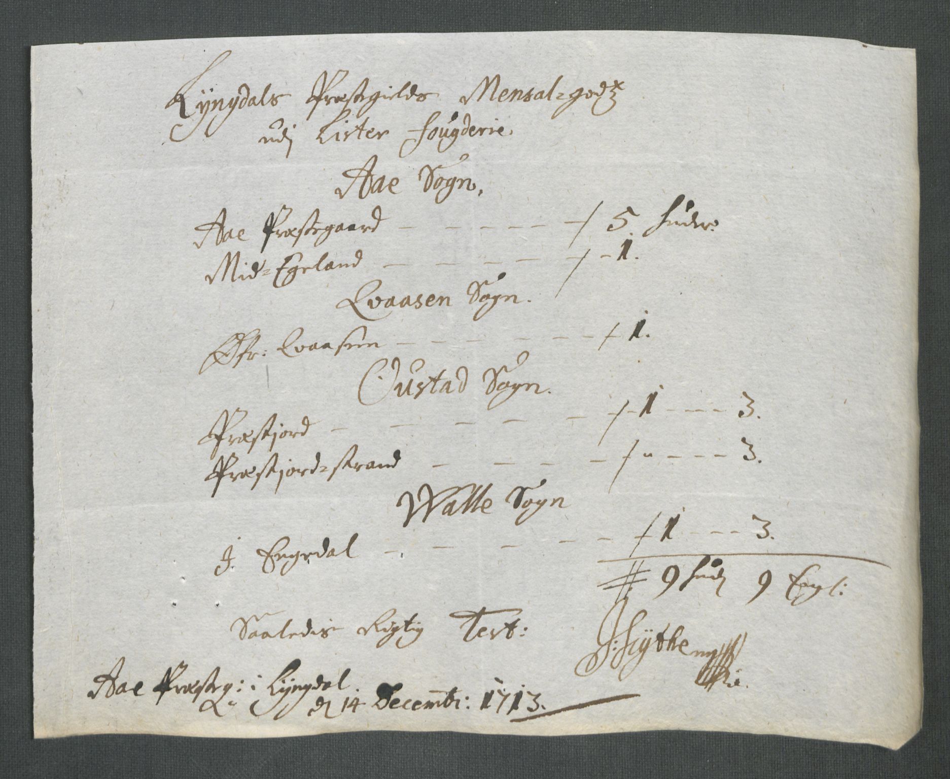 Rentekammeret inntil 1814, Reviderte regnskaper, Fogderegnskap, AV/RA-EA-4092/R43/L2556: Fogderegnskap Lista og Mandal, 1713, p. 321