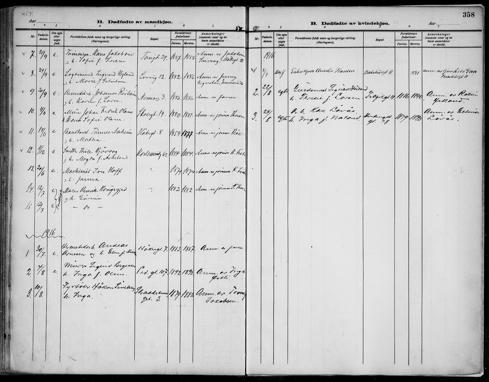 St. Johannes sokneprestkontor, AV/SAST-A-101814/002/B/L0002: Parish register (official) no. A 9, 1911-1921, p. 358