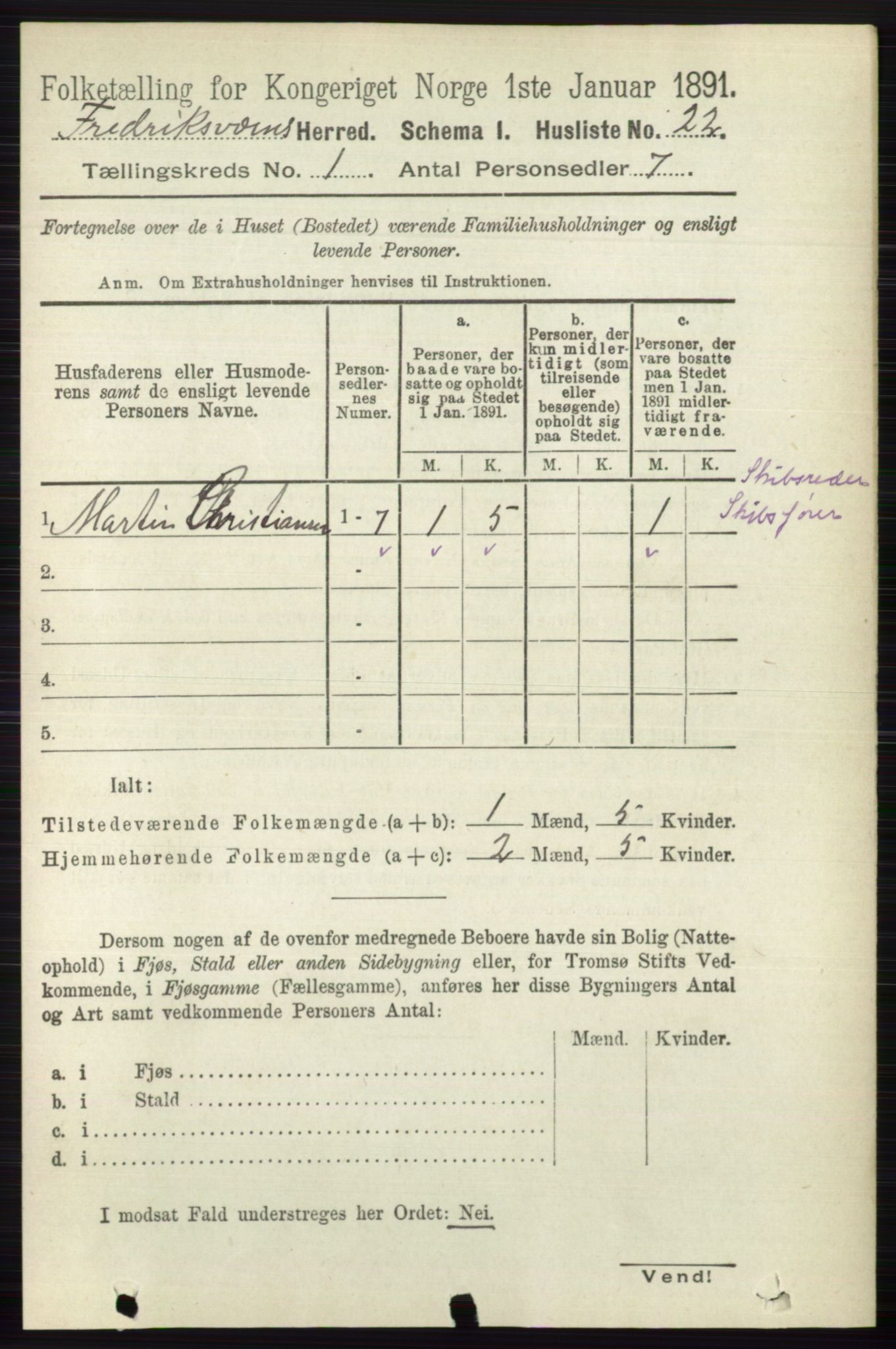 RA, 1891 census for 0798 Fredriksvern, 1891, p. 38