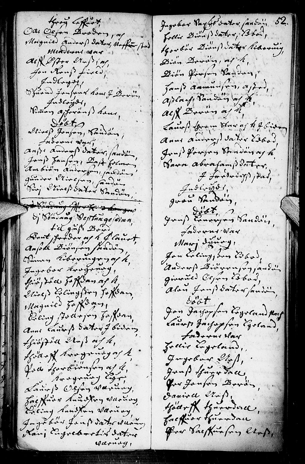 Dypvåg sokneprestkontor, AV/SAK-1111-0007/F/Fb/Fba/L0001: Parish register (copy) no. B 1, 1699-1706, p. 52