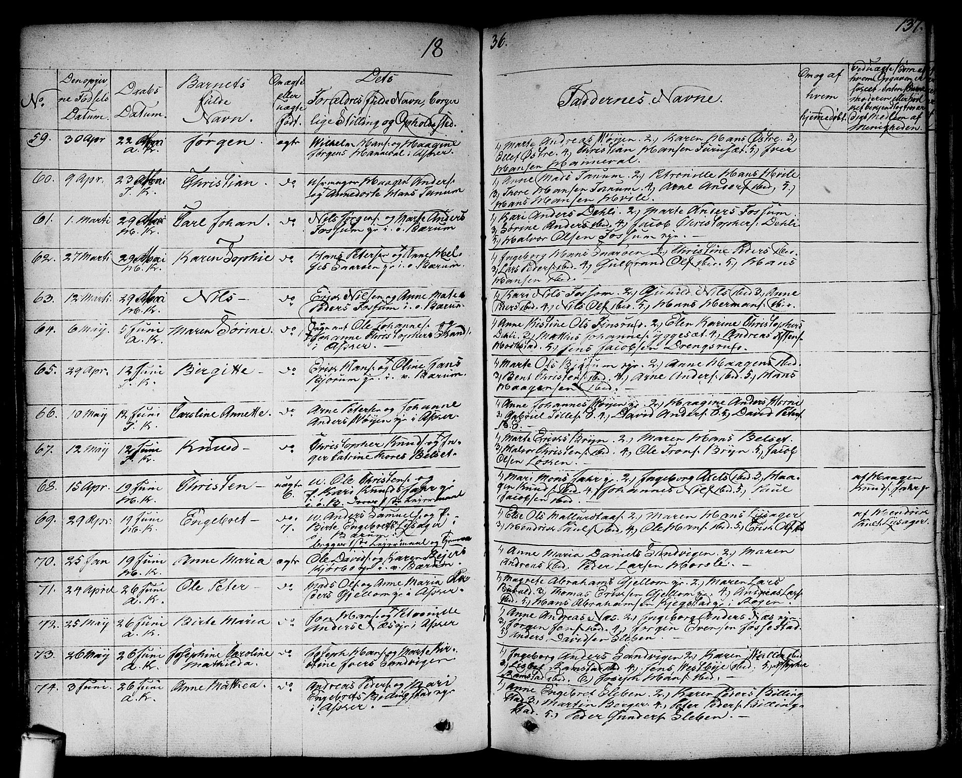 Asker prestekontor Kirkebøker, AV/SAO-A-10256a/F/Fa/L0007: Parish register (official) no. I 7, 1825-1864, p. 137