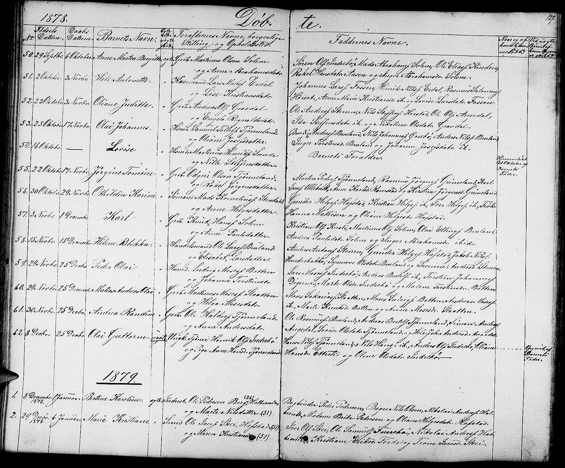 Førde sokneprestembete, SAB/A-79901/H/Hab/Haba/L0001: Parish register (copy) no. A 1, 1853-1880, p. 127