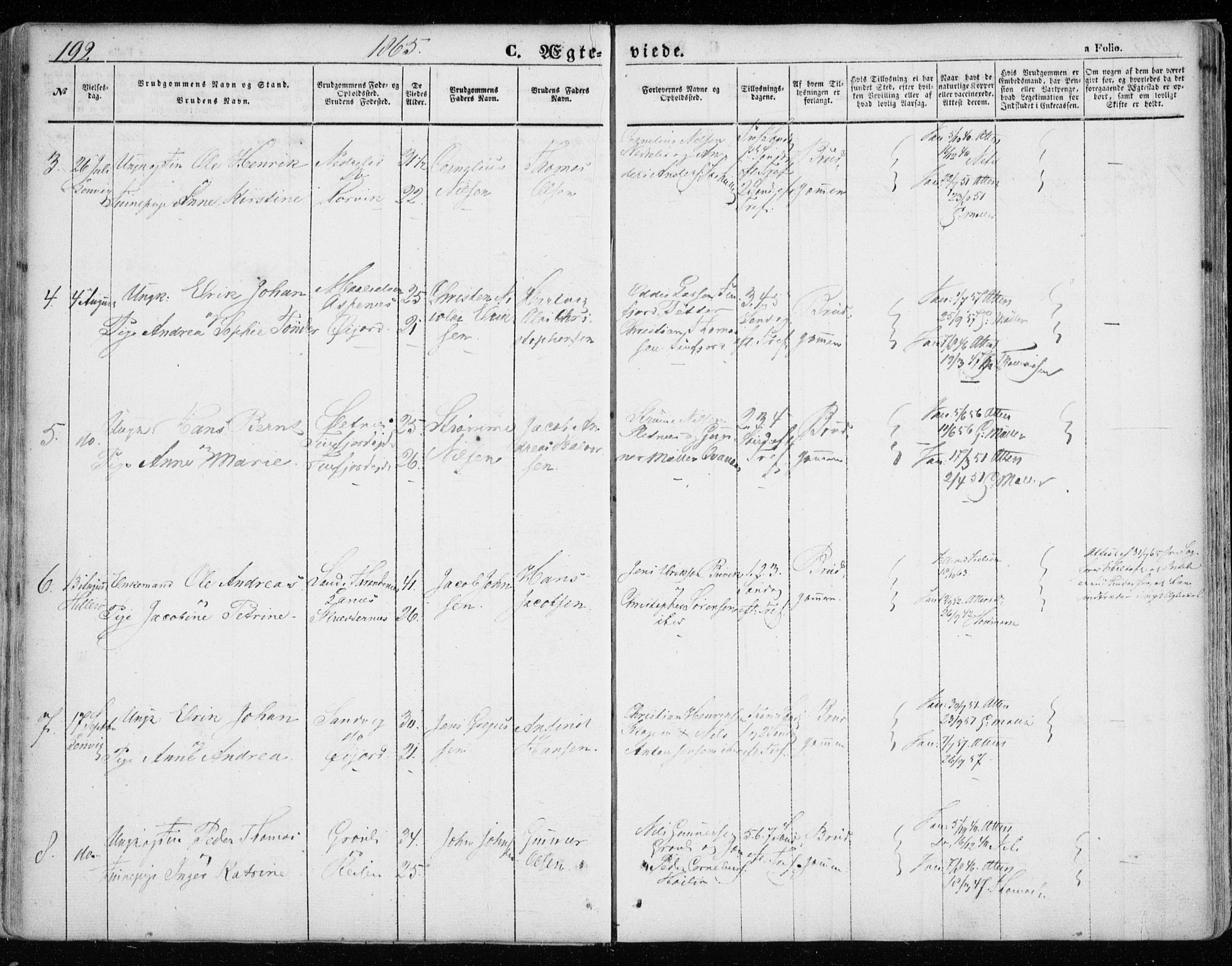 Lenvik sokneprestembete, AV/SATØ-S-1310/H/Ha/Haa/L0007kirke: Parish register (official) no. 7, 1855-1865, p. 192