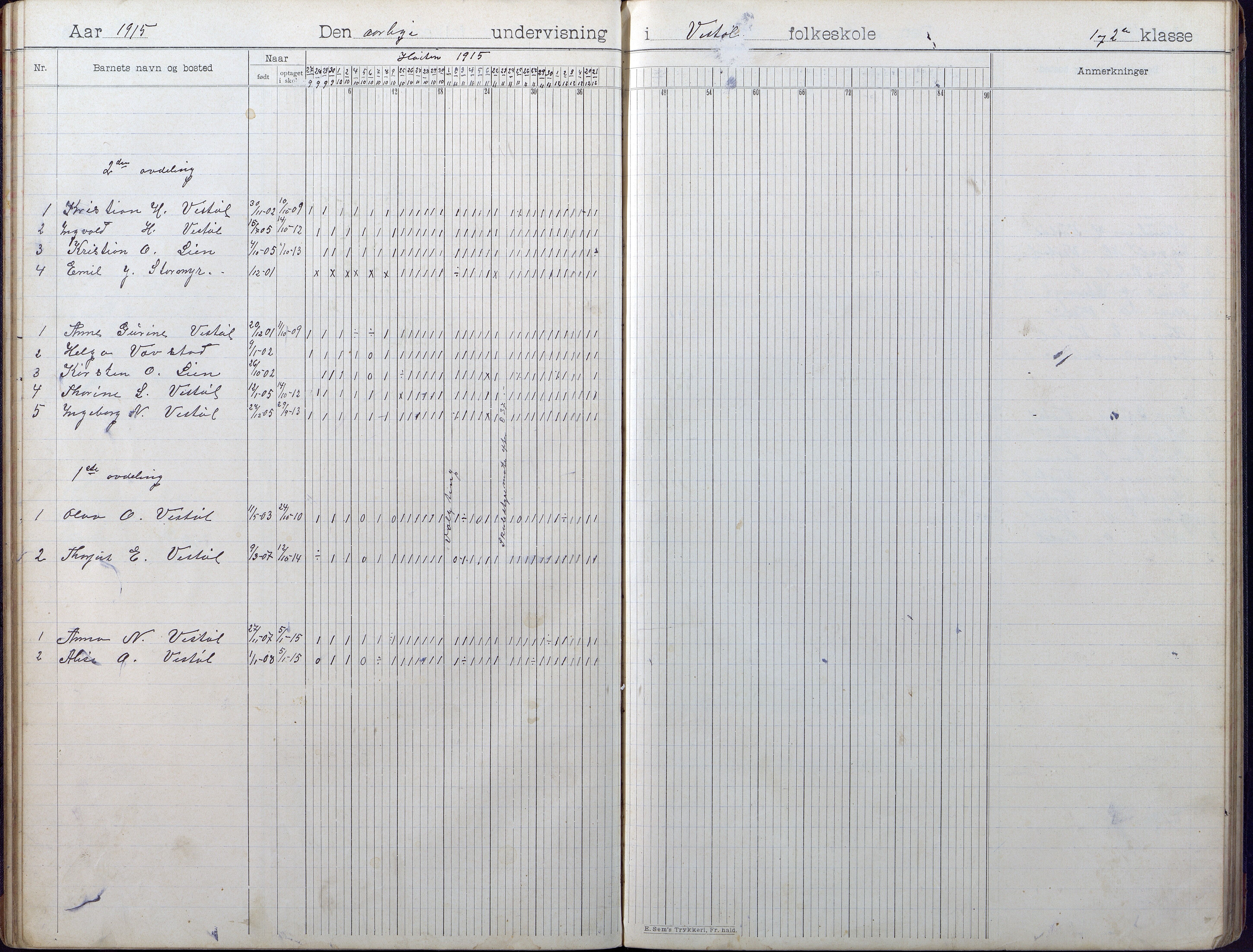 Gjerstad Kommune, Vestøl-Ljaadal-Trydal-Løite, AAKS/KA0911-550e/F01/L0002: Dagbok Vestøl skole, 1902-1926