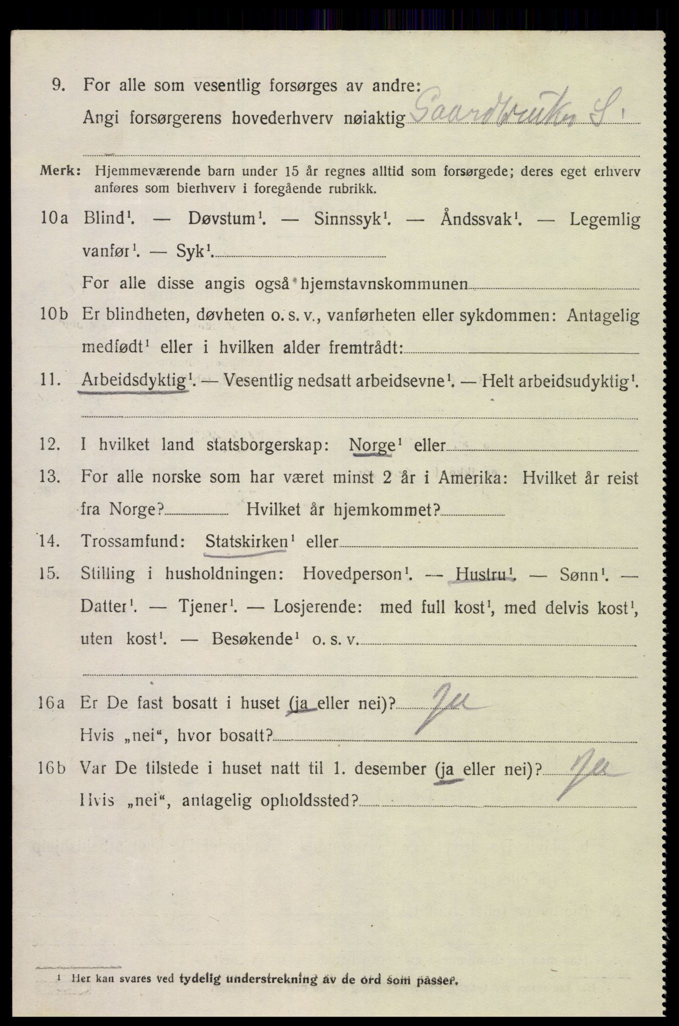 SAK, 1920 census for Konsmo, 1920, p. 1457