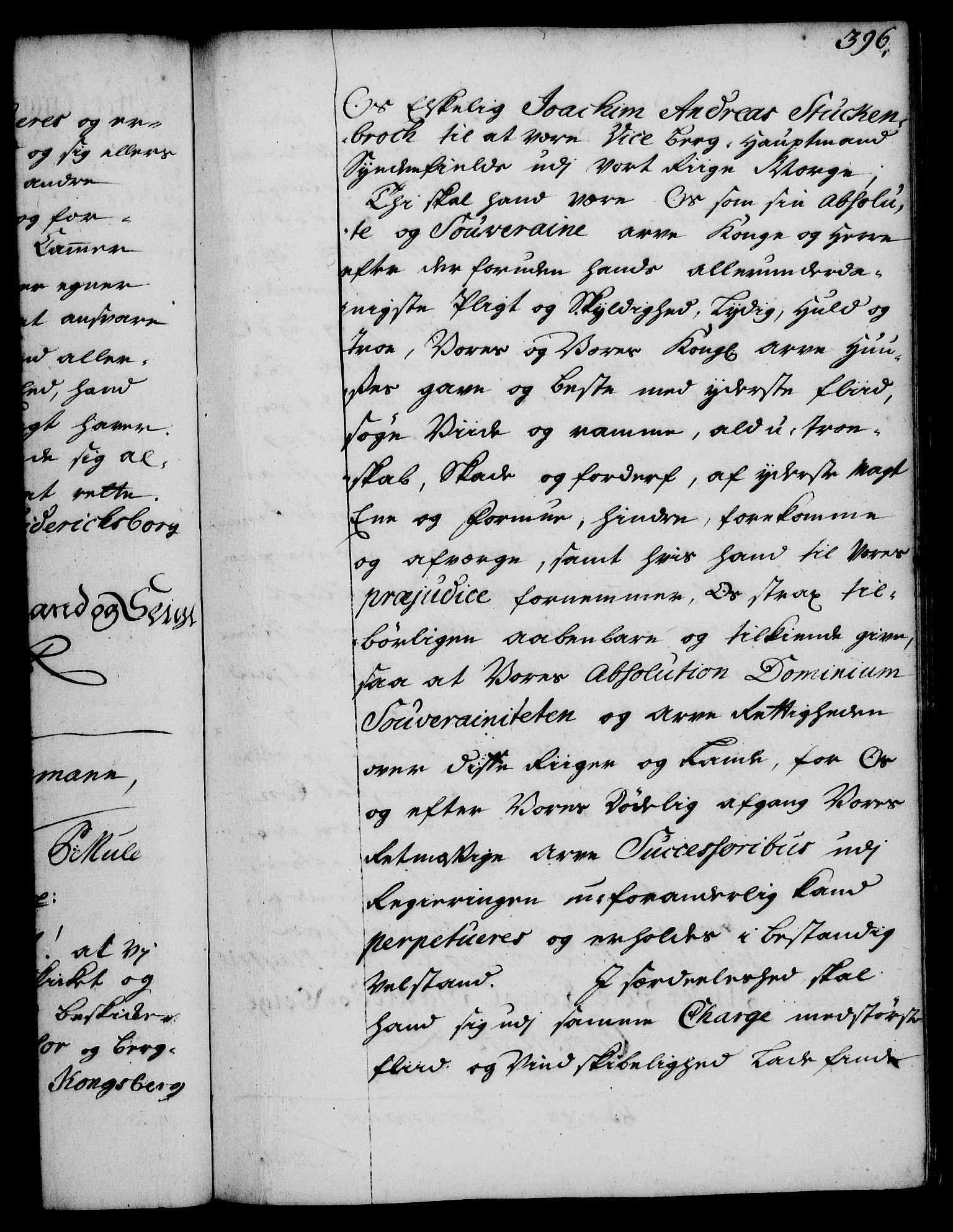 Rentekammeret, Kammerkanselliet, RA/EA-3111/G/Gg/Gge/L0002: Norsk bestallingsprotokoll med register (merket RK 53.26), 1730-1744, p. 396