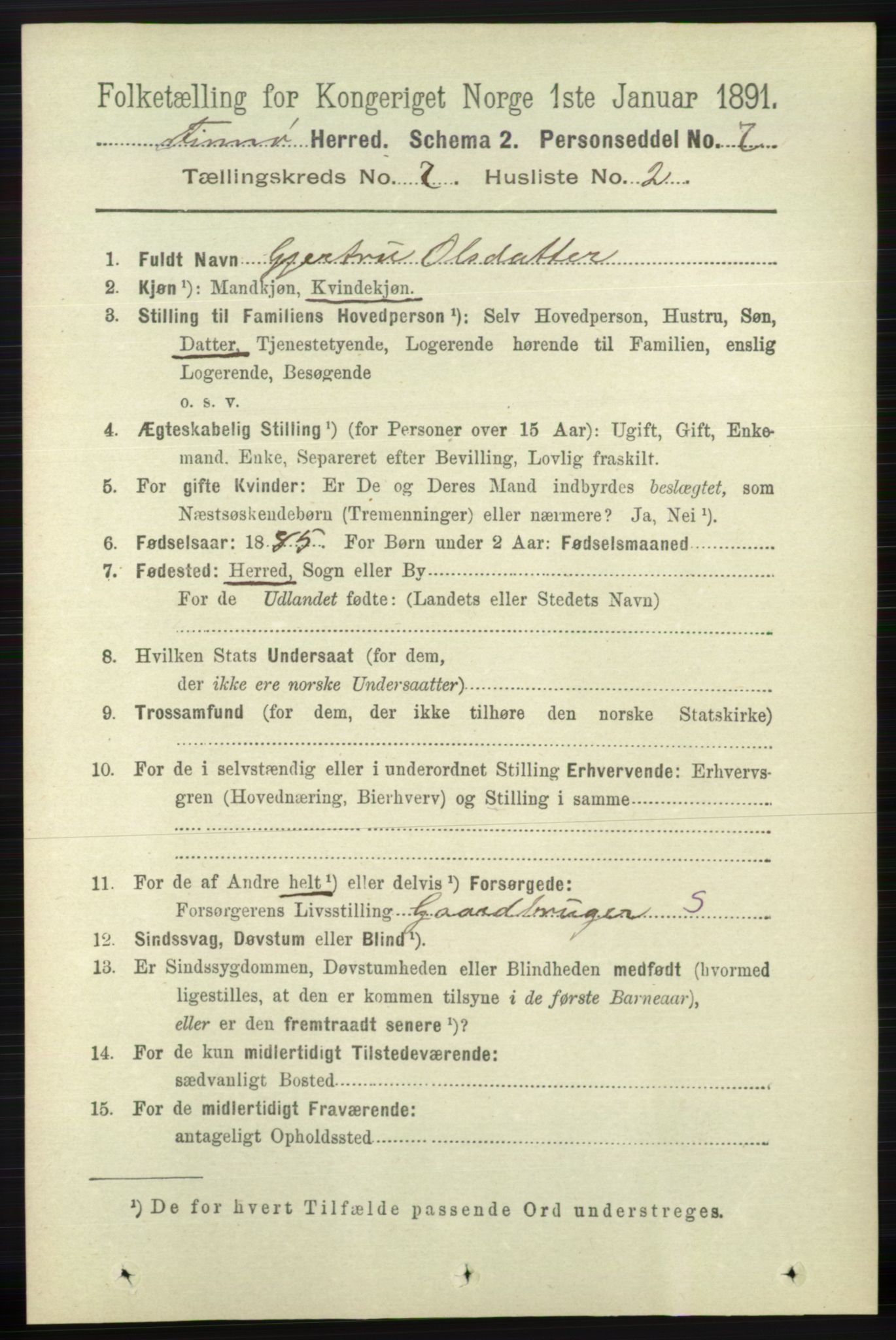 RA, 1891 census for 1141 Finnøy, 1891, p. 1521