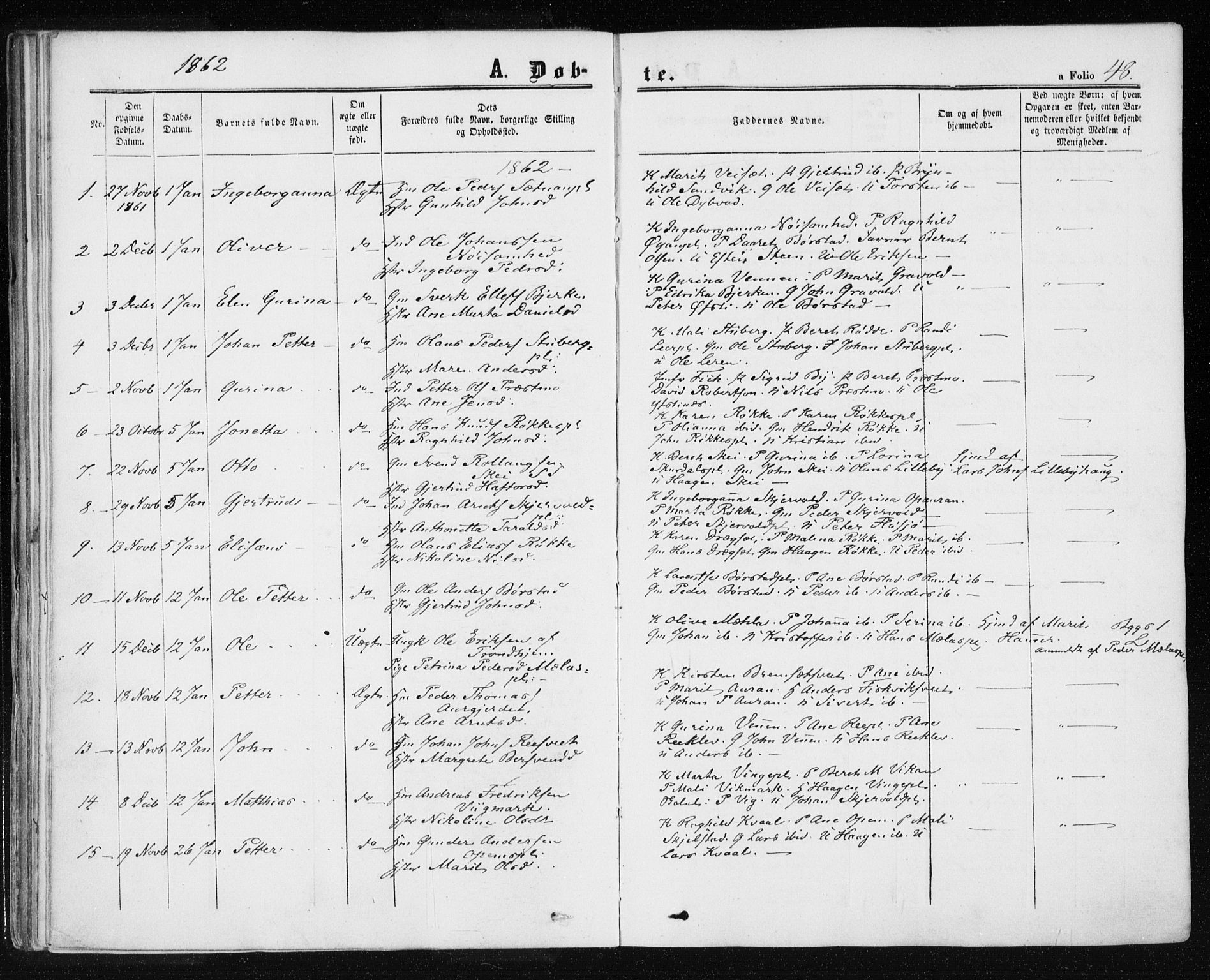 Ministerialprotokoller, klokkerbøker og fødselsregistre - Nord-Trøndelag, SAT/A-1458/709/L0075: Parish register (official) no. 709A15, 1859-1870, p. 48