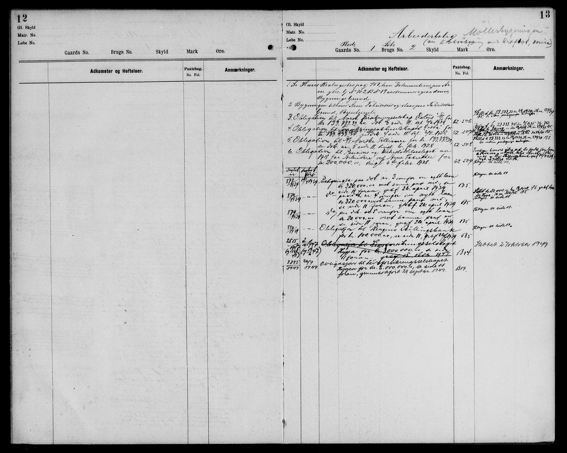 Nordhordland sorenskrivar, SAB/A-2901/1/G/Ga/Gaaa/L0024: Mortgage register no. II.A.a.24, 1893-1952, p. 12-13