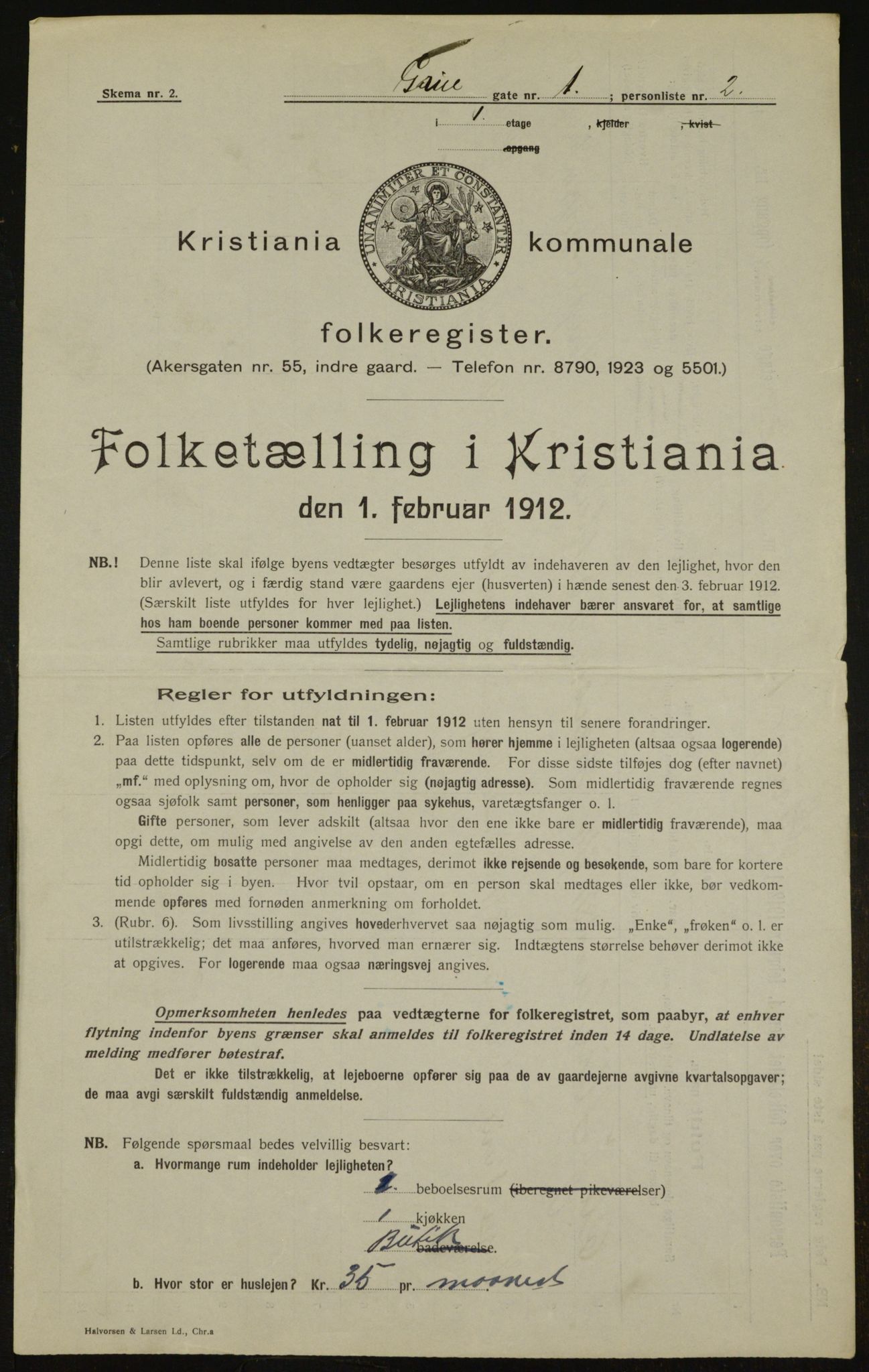 OBA, Municipal Census 1912 for Kristiania, 1912, p. 30057