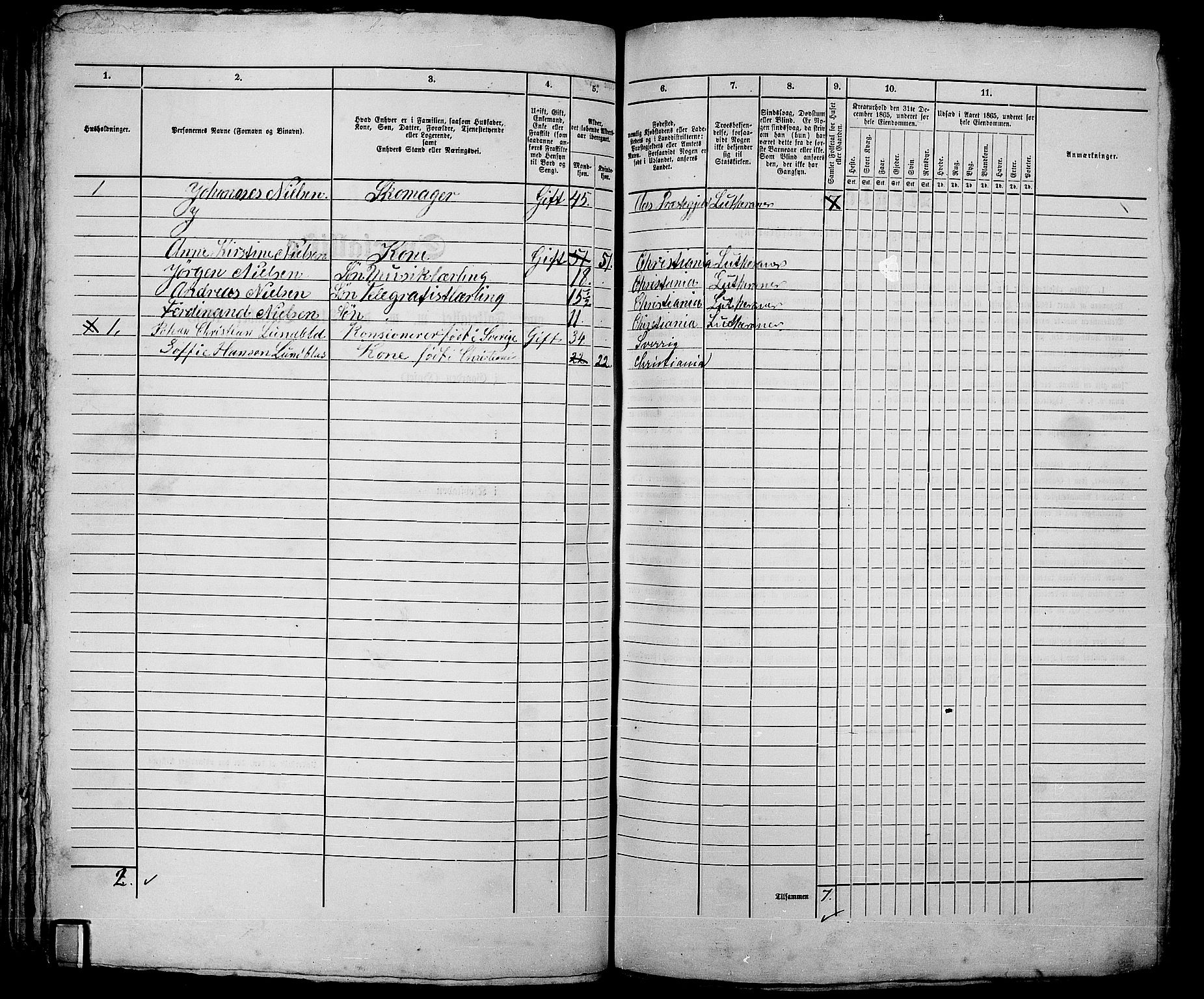 RA, 1865 census for Kristiania, 1865, p. 1297