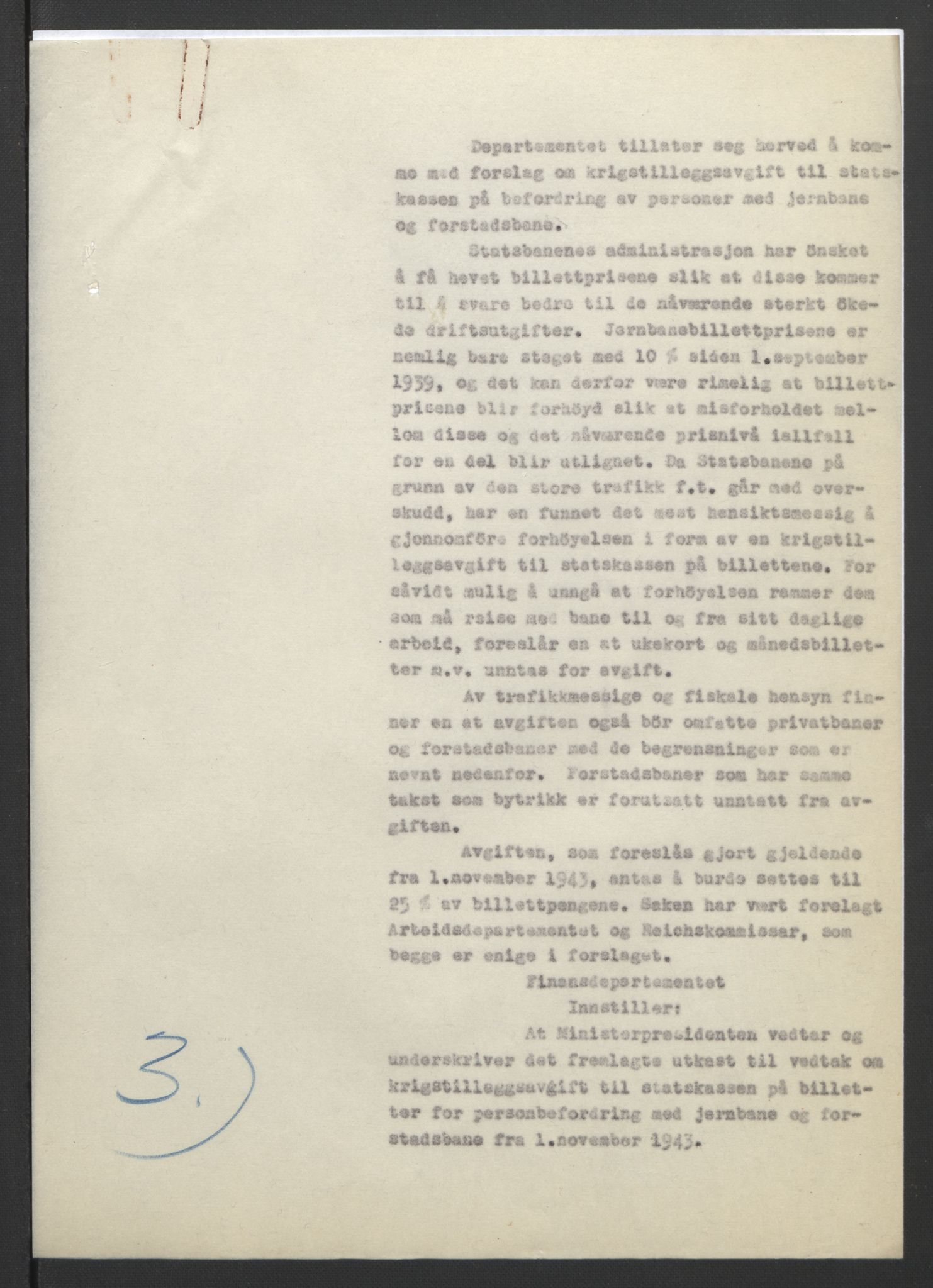 NS-administrasjonen 1940-1945 (Statsrådsekretariatet, de kommisariske statsråder mm), RA/S-4279/D/Db/L0090: Foredrag til vedtak utenfor ministermøte, 1942-1945, p. 100