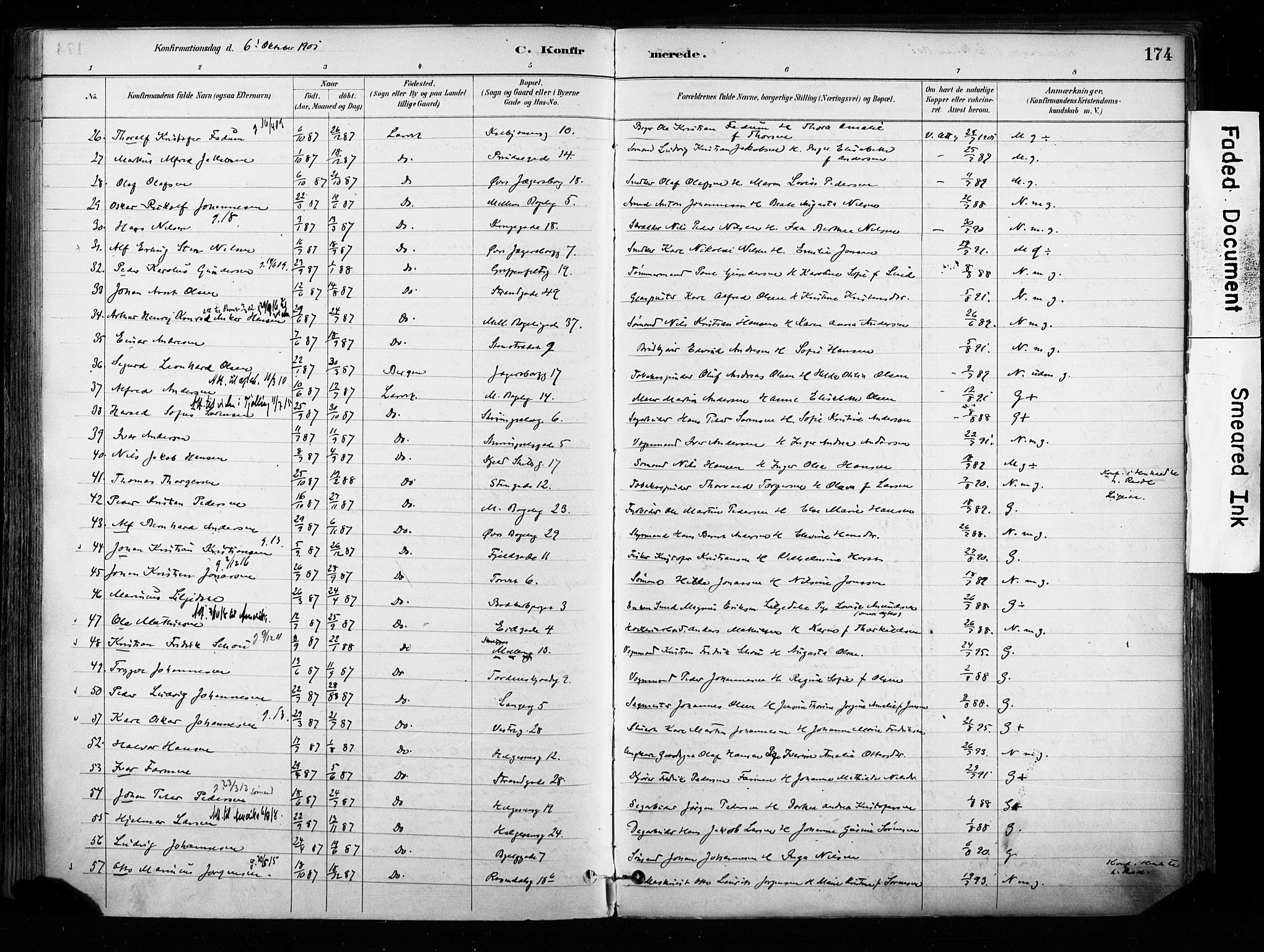 Larvik kirkebøker, AV/SAKO-A-352/F/Fa/L0008: Parish register (official) no. I 8, 1884-1902, p. 174