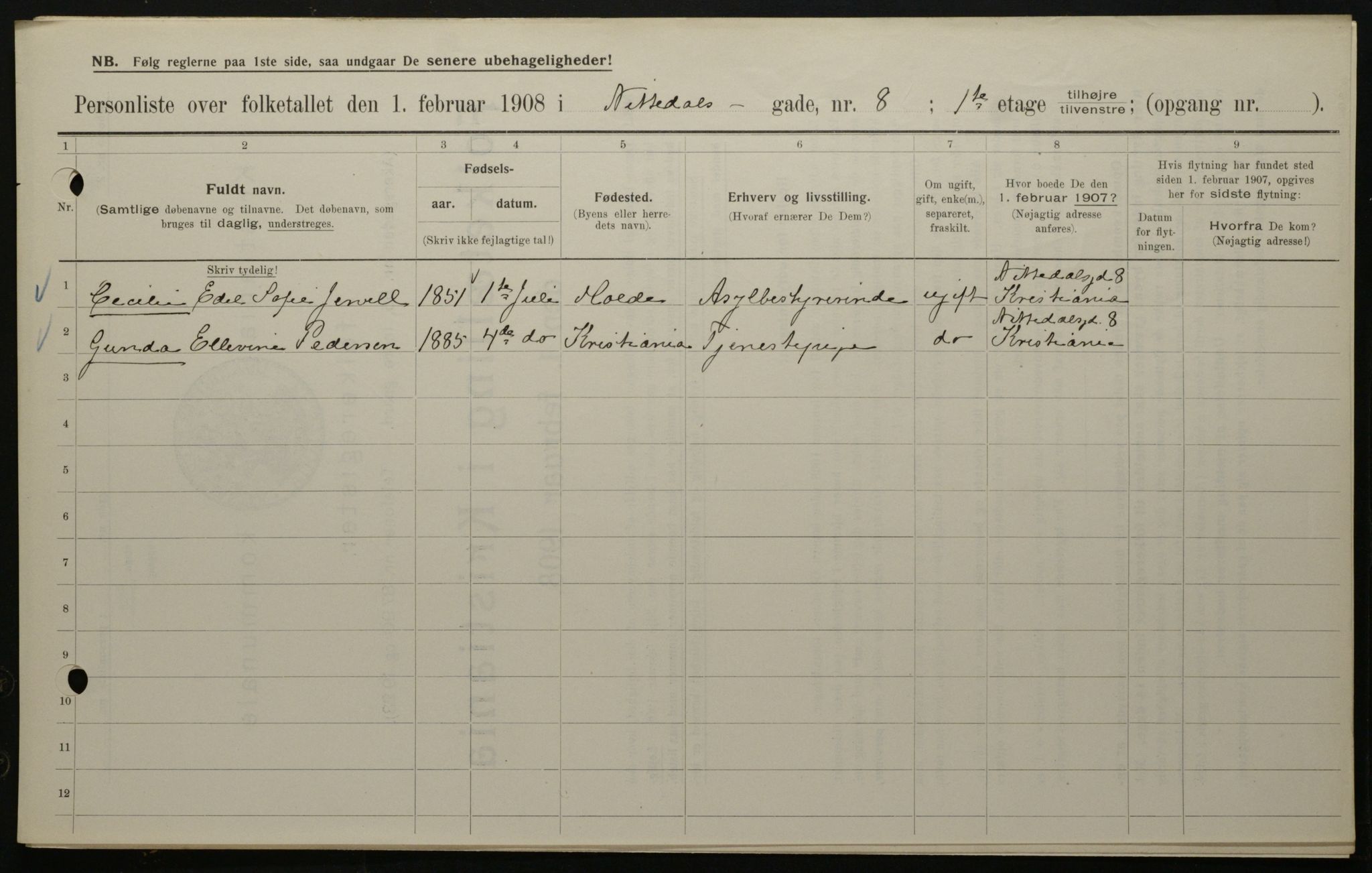 OBA, Municipal Census 1908 for Kristiania, 1908, p. 63920