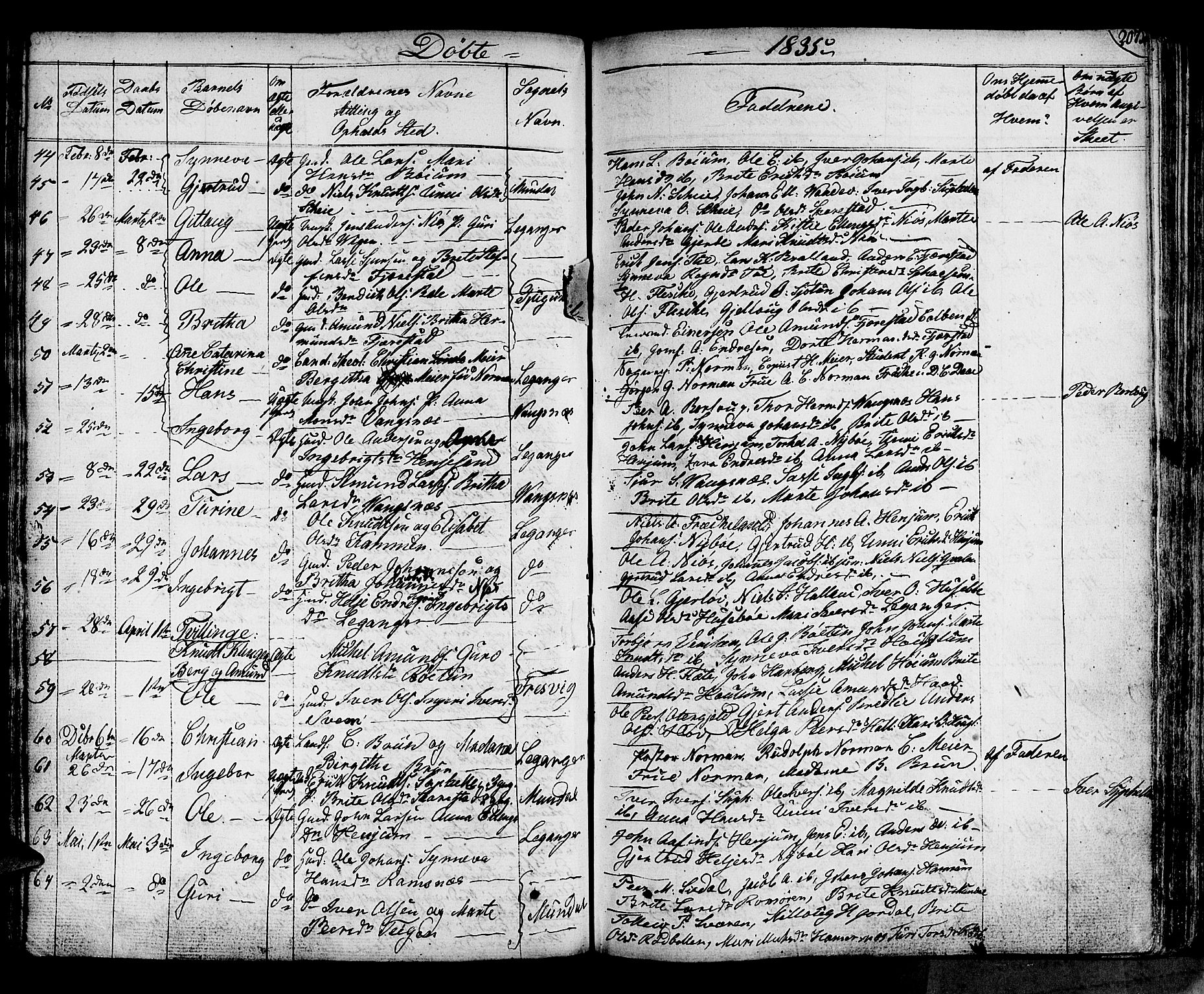 Leikanger sokneprestembete, SAB/A-81001: Parish register (official) no. A 6, 1810-1838, p. 207