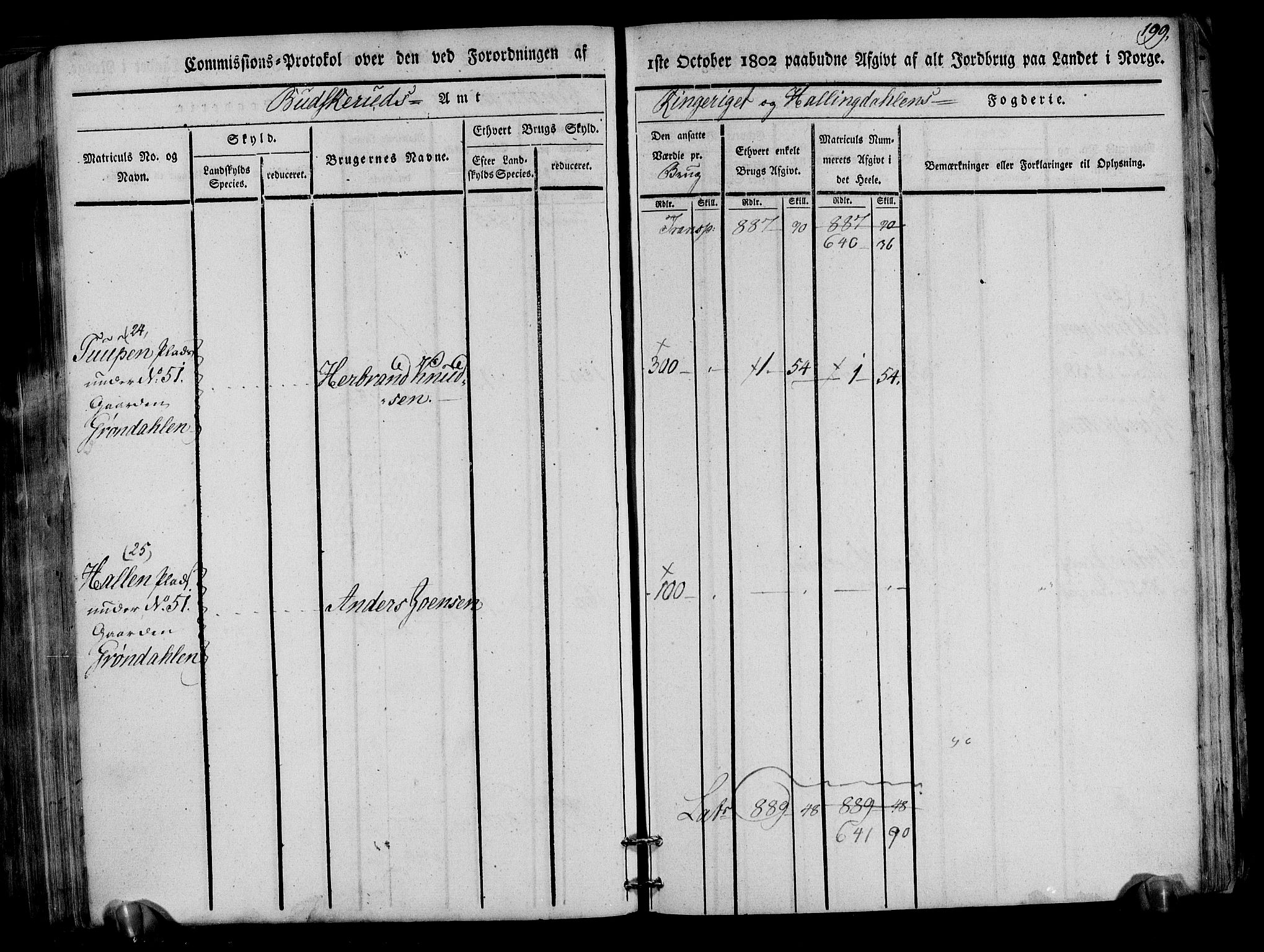 Rentekammeret inntil 1814, Realistisk ordnet avdeling, AV/RA-EA-4070/N/Ne/Nea/L0047: Ringerike og Hallingdal fogderi. Kommisjonsprotokoll for Nes prestegjeld, 1803, p. 203