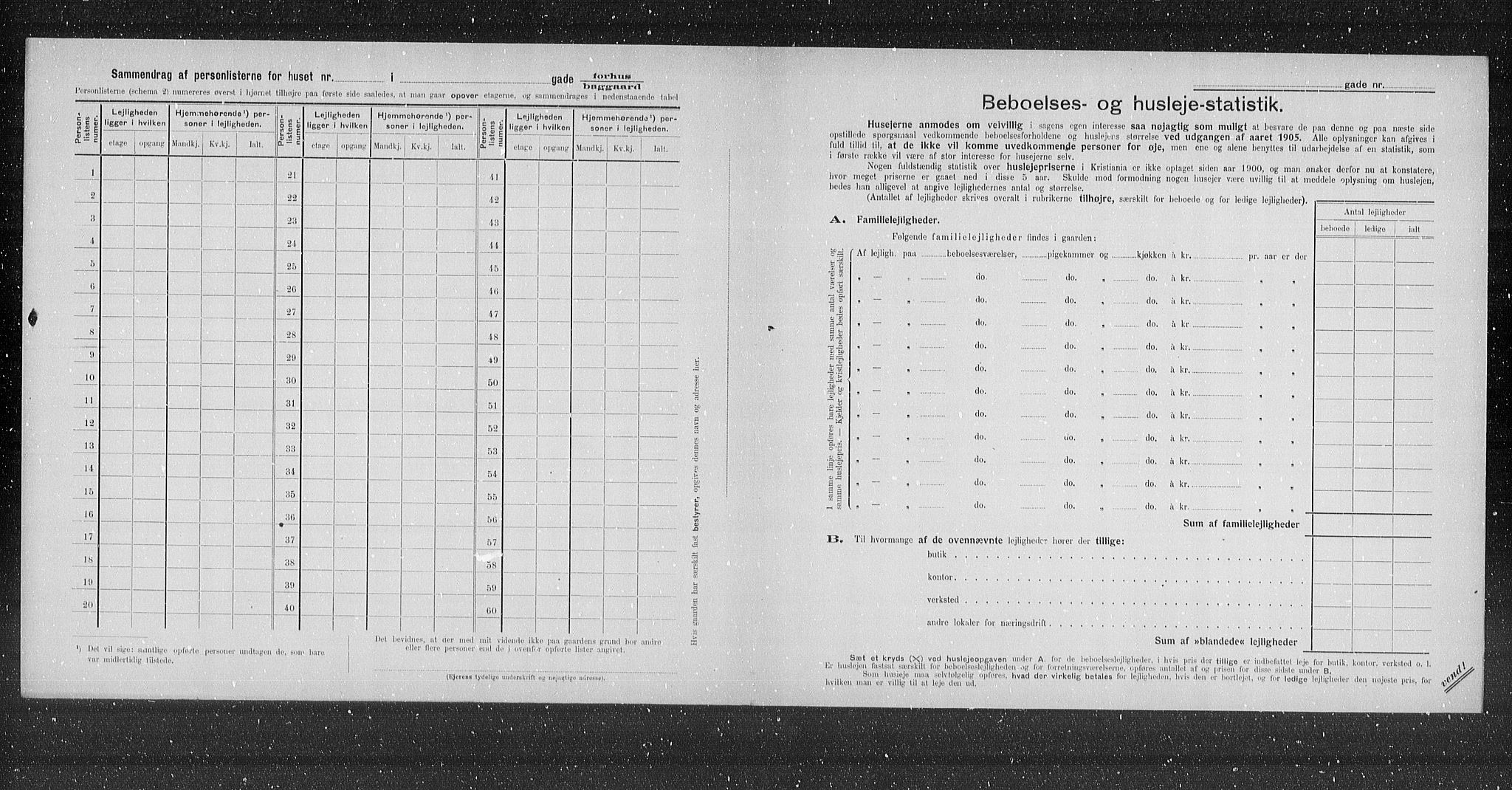 OBA, Municipal Census 1905 for Kristiania, 1905, p. 4107