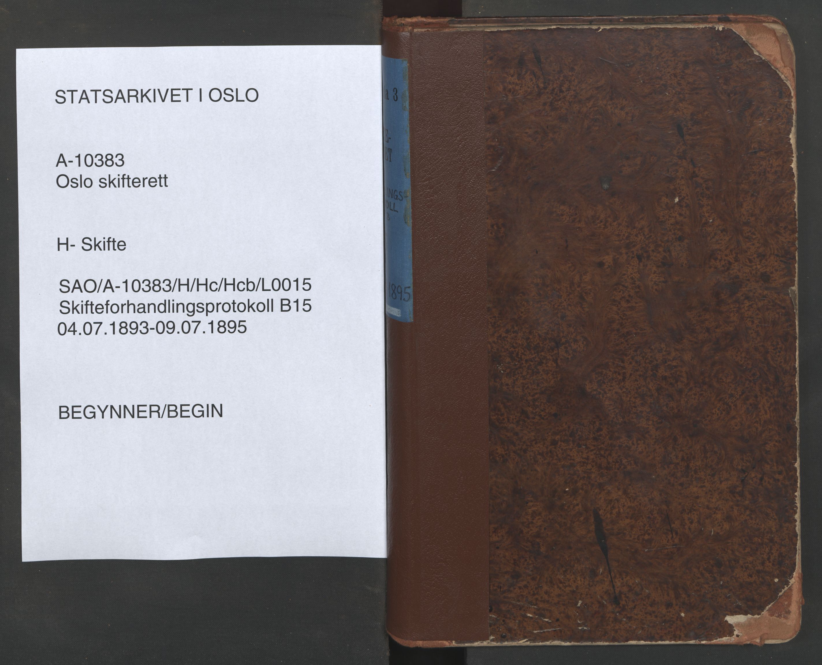 Oslo skifterett, SAO/A-10383/H/Hc/Hcb/L0015: Skifteforhandlingsprotokoll, 1893-1895