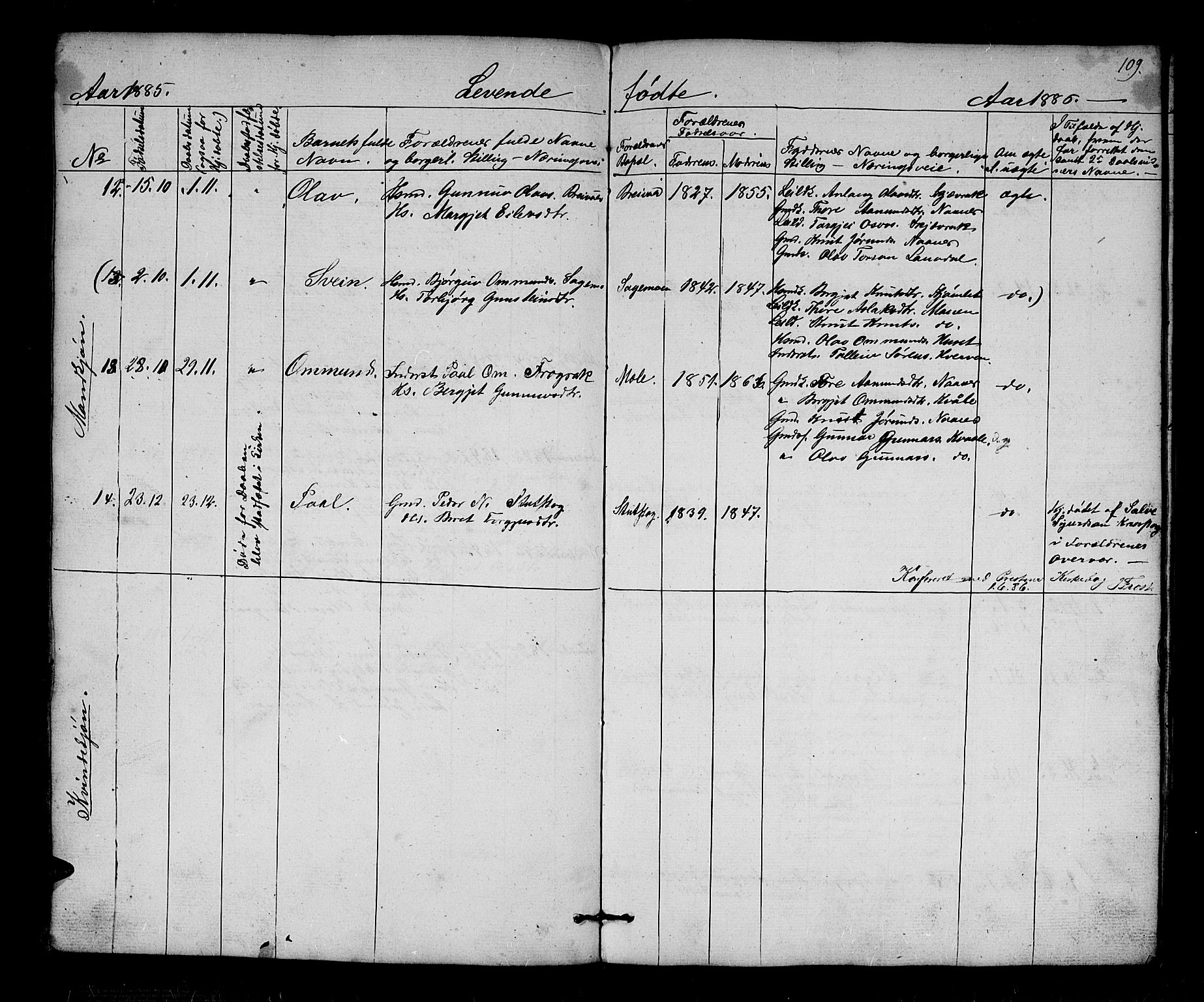 Bygland sokneprestkontor, AV/SAK-1111-0006/F/Fb/Fbb/L0002: Parish register (copy) no. B 2, 1848-1886, p. 109