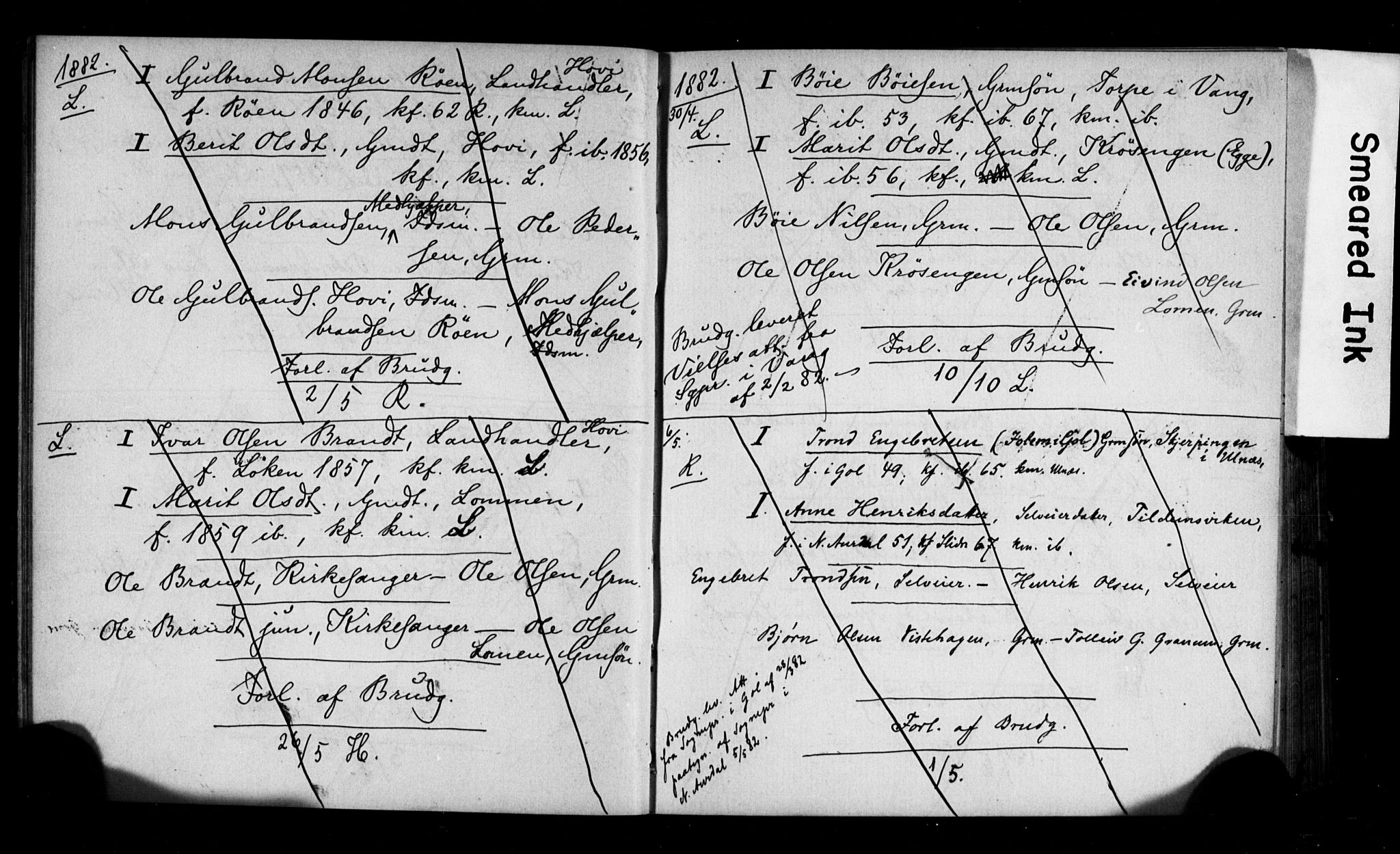 Vestre Slidre prestekontor, AV/SAH-PREST-136/I/Ie/Iea/L0001/0001: Banns register no. 1, 1881-1919