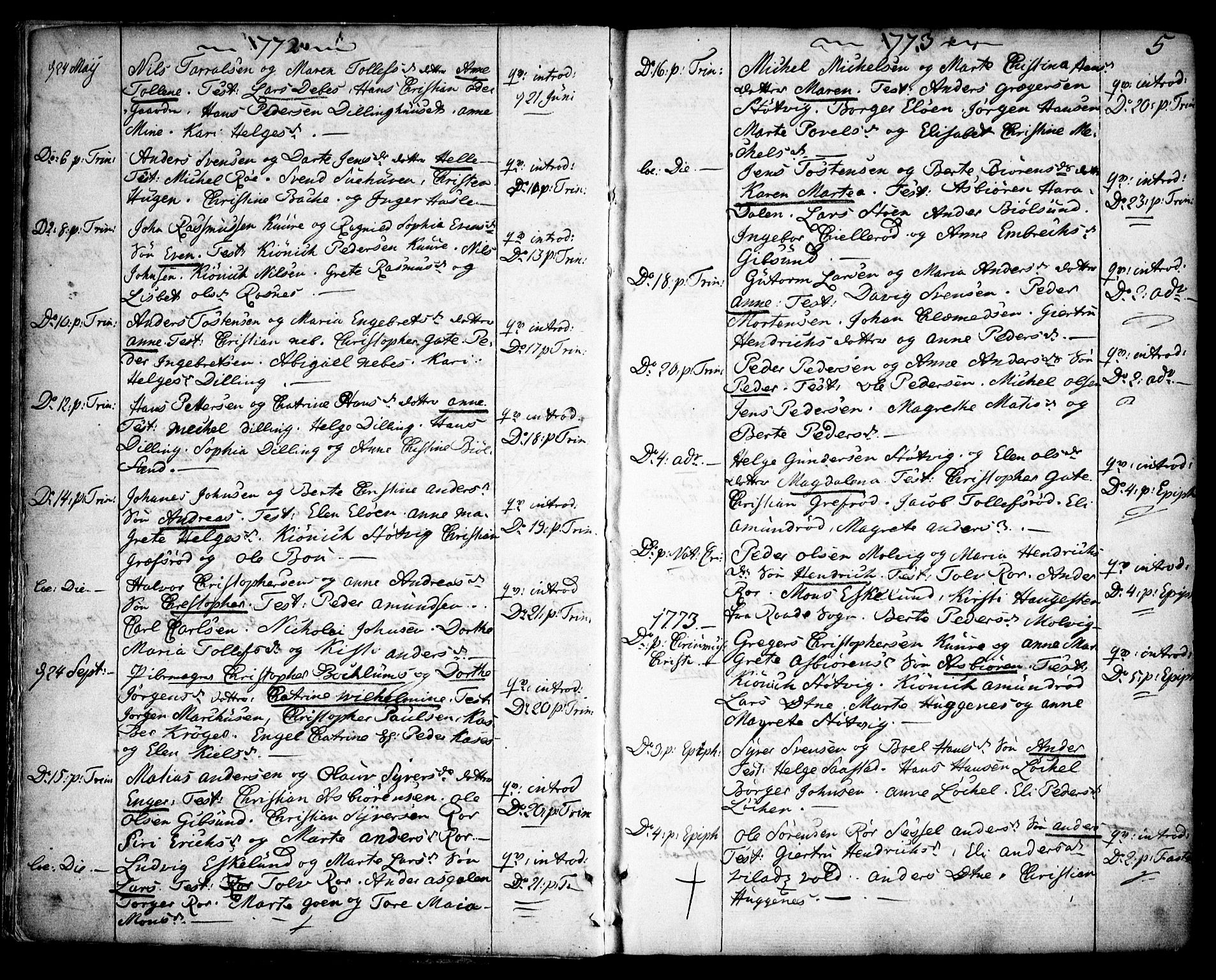 Rygge prestekontor Kirkebøker, SAO/A-10084b/F/Fa/L0002: Parish register (official) no. 2, 1771-1814, p. 5