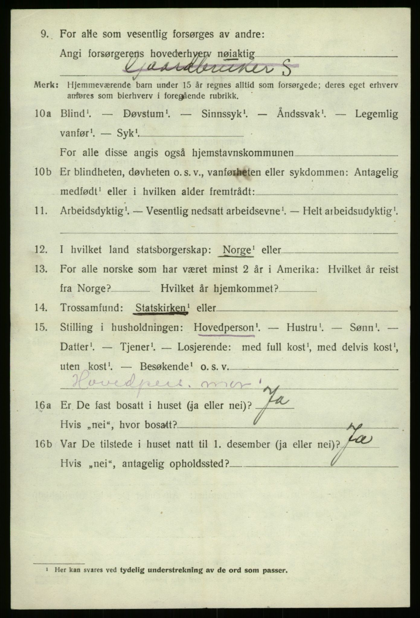 SAB, 1920 census for Davik, 1920, p. 3330