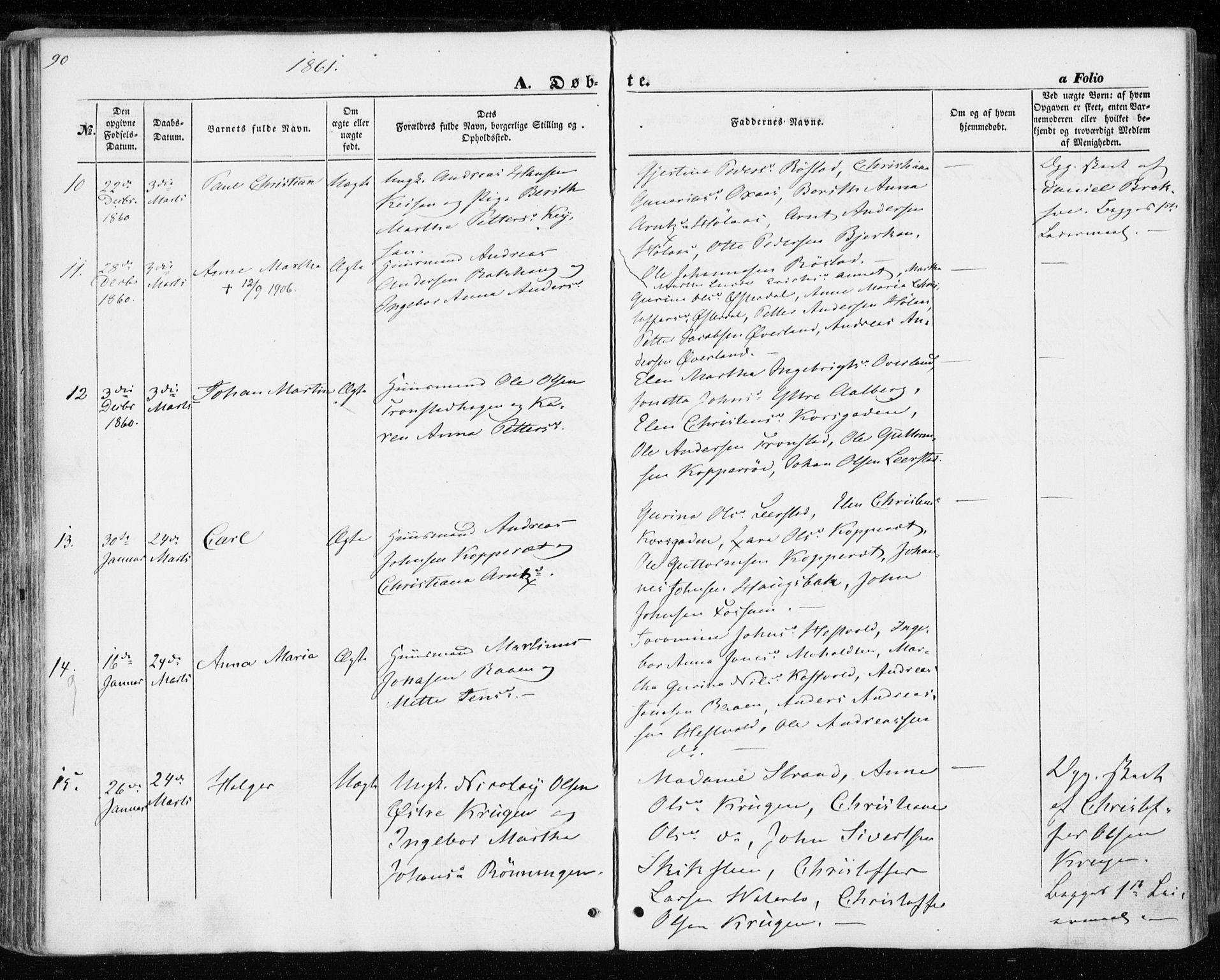 Ministerialprotokoller, klokkerbøker og fødselsregistre - Nord-Trøndelag, SAT/A-1458/701/L0008: Parish register (official) no. 701A08 /1, 1854-1863, p. 90