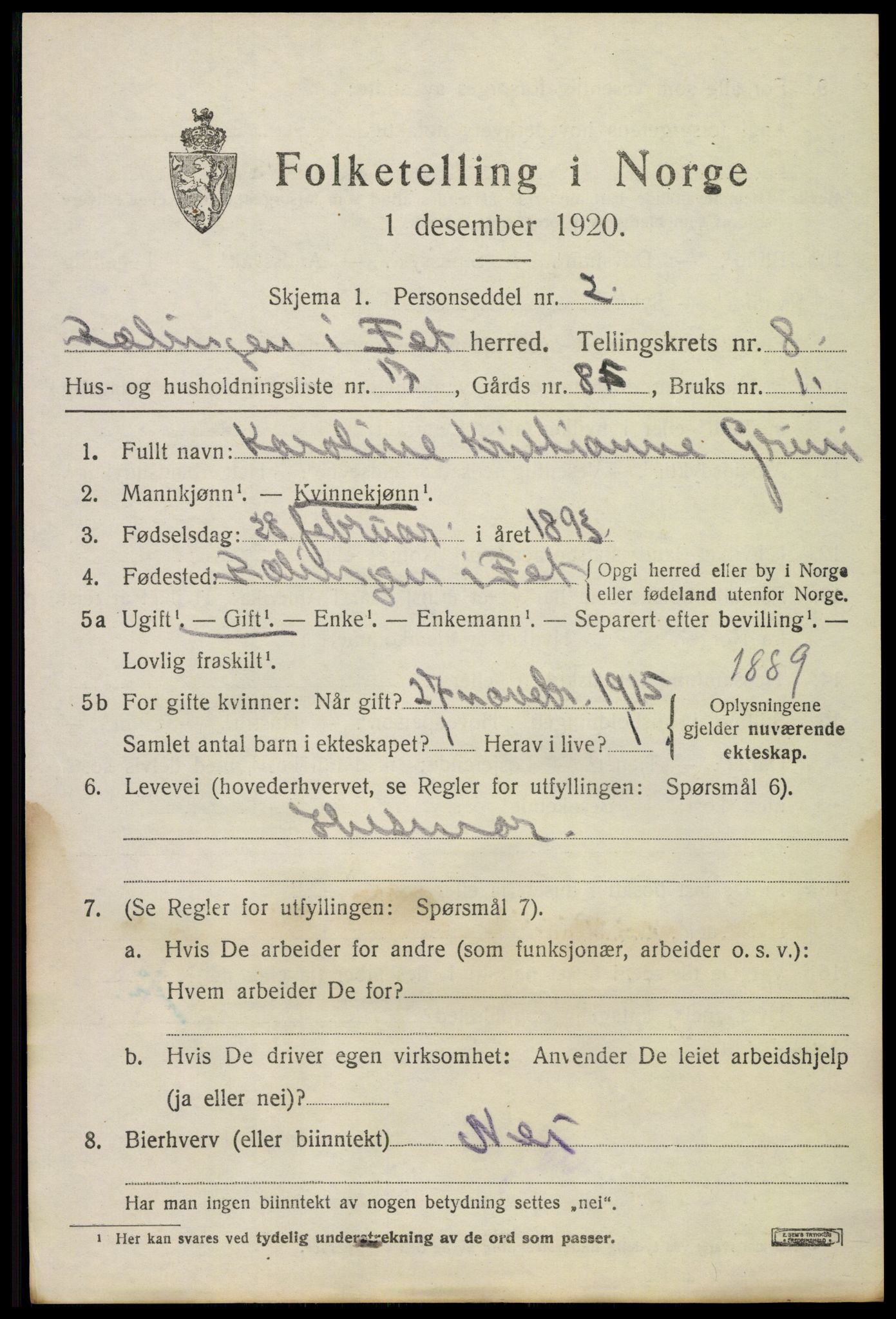 SAO, 1920 census for Fet, 1920, p. 8978