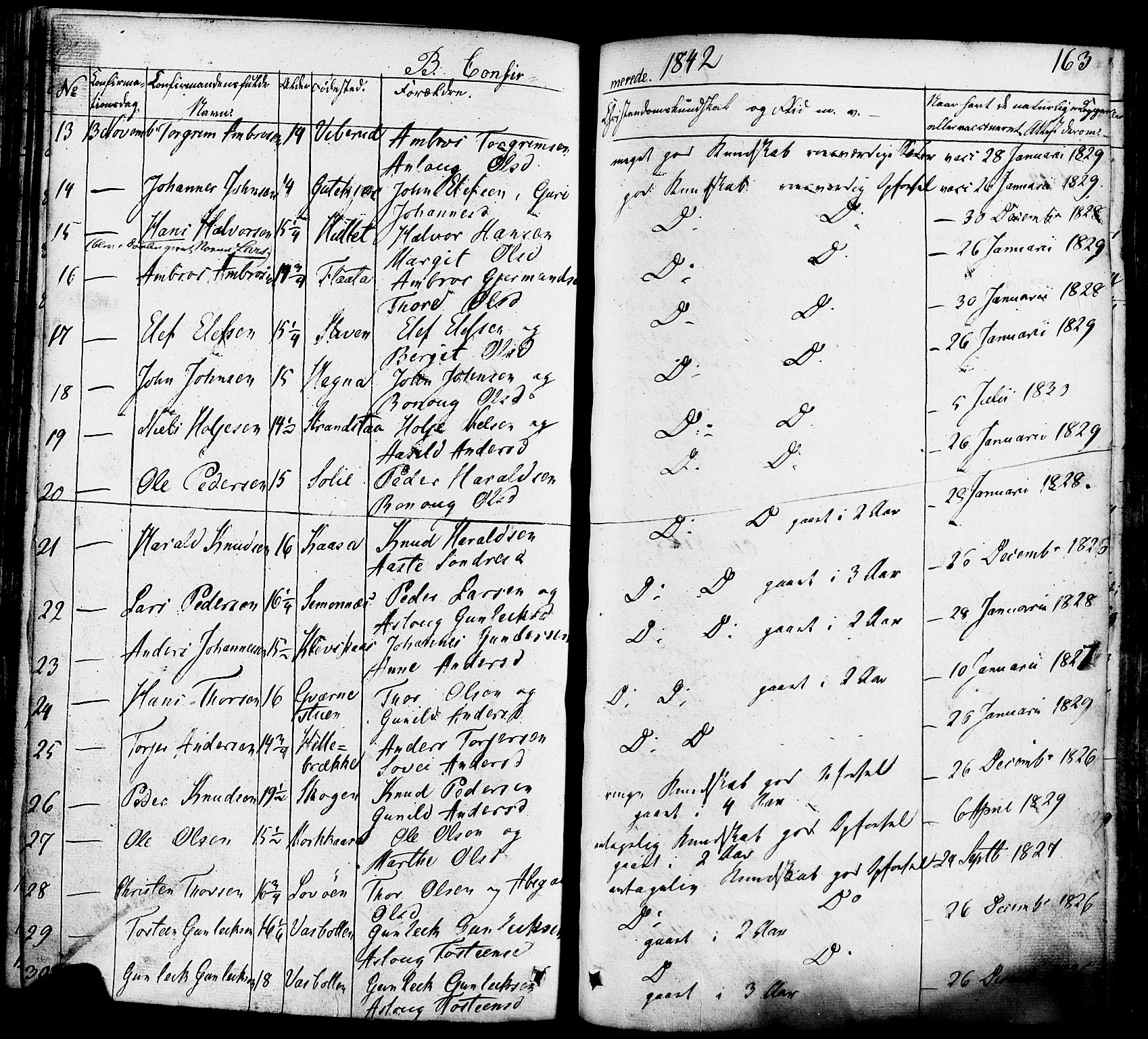 Heddal kirkebøker, AV/SAKO-A-268/F/Fa/L0006: Parish register (official) no. I 6, 1837-1854, p. 163